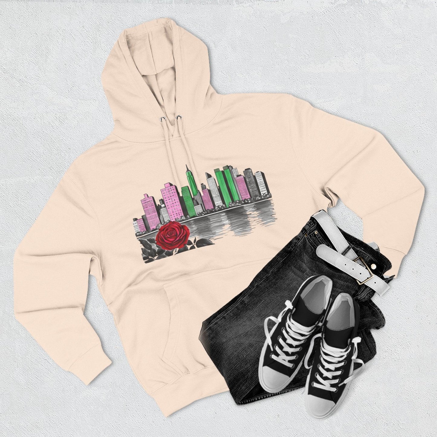 Hoodie City Skyline Urban Streetwear - 95EAST YORKxJERSEY