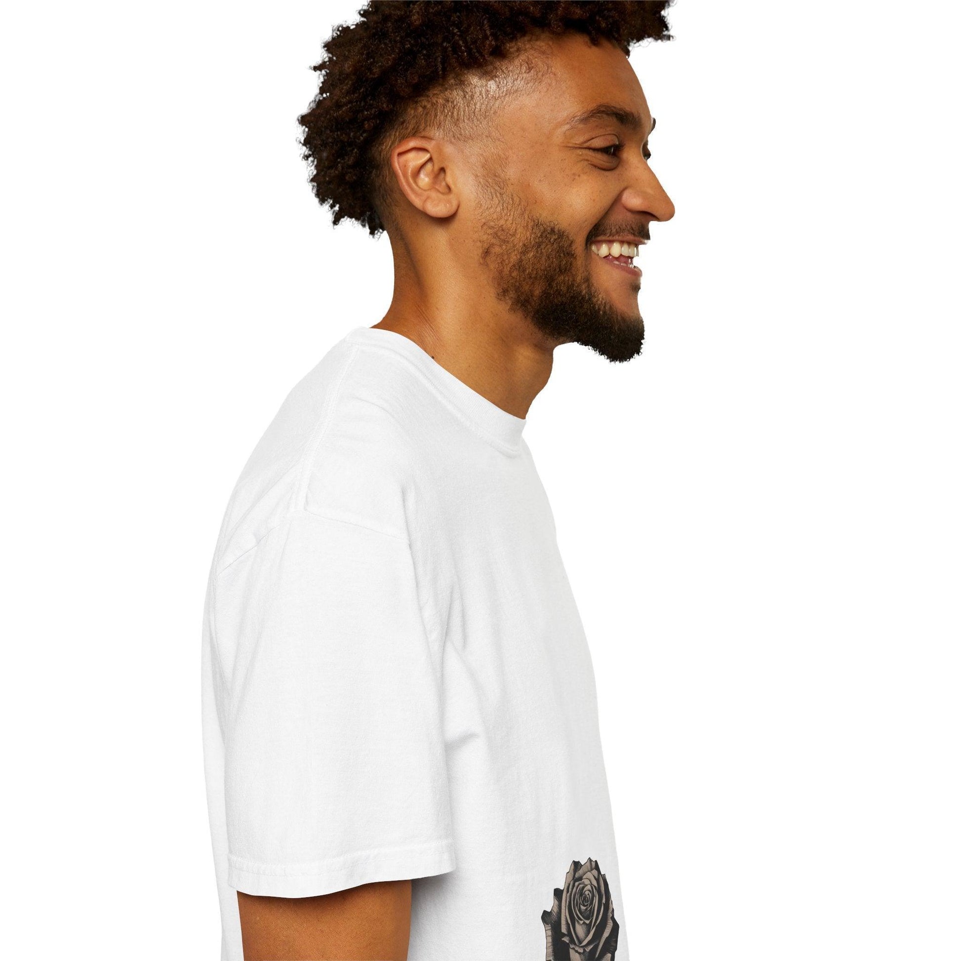 Rose Print T-shirt - 95East Unisex Garment-Dyed Tee - 95EAST YORKxJERSEY