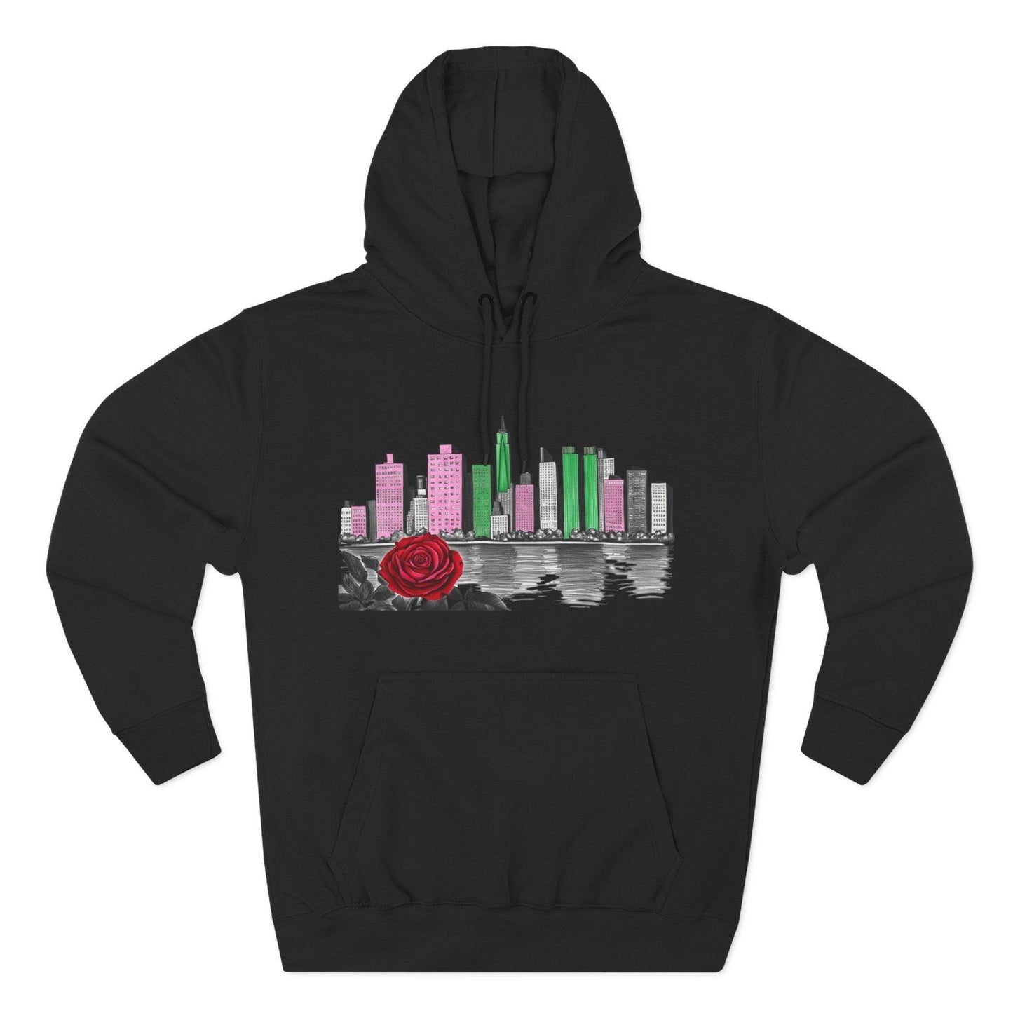95EAST YORKxJERSEY Black Urban Rose Joggers – Bold Streetwear Style - 95EAST YORKxJERSEY