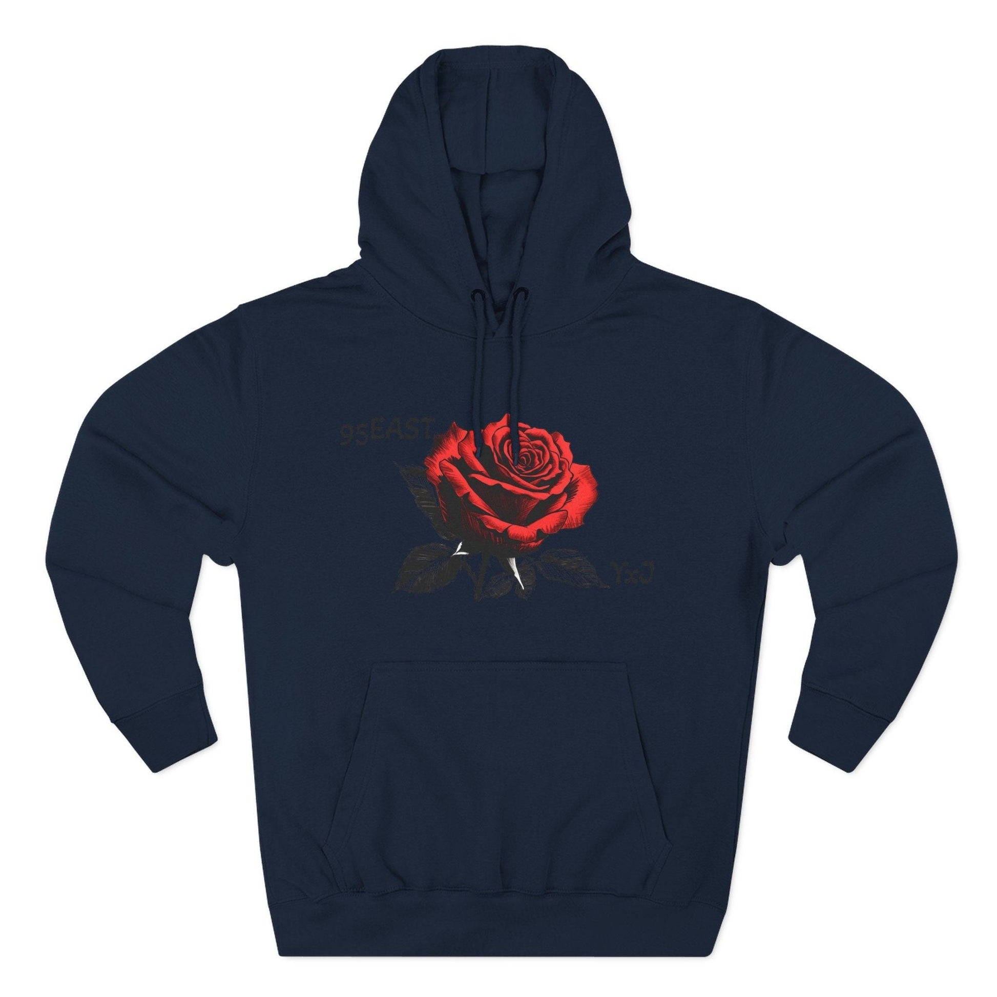 Fleece Hoodie - 95EAST YxJ RED ROSE Design - 95EAST YORKxJERSEY