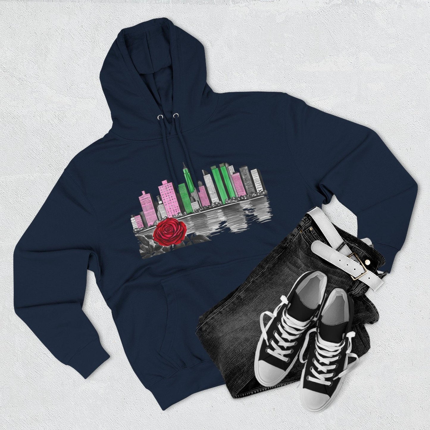 Hoodie City Skyline Urban Streetwear - 95EAST YORKxJERSEY