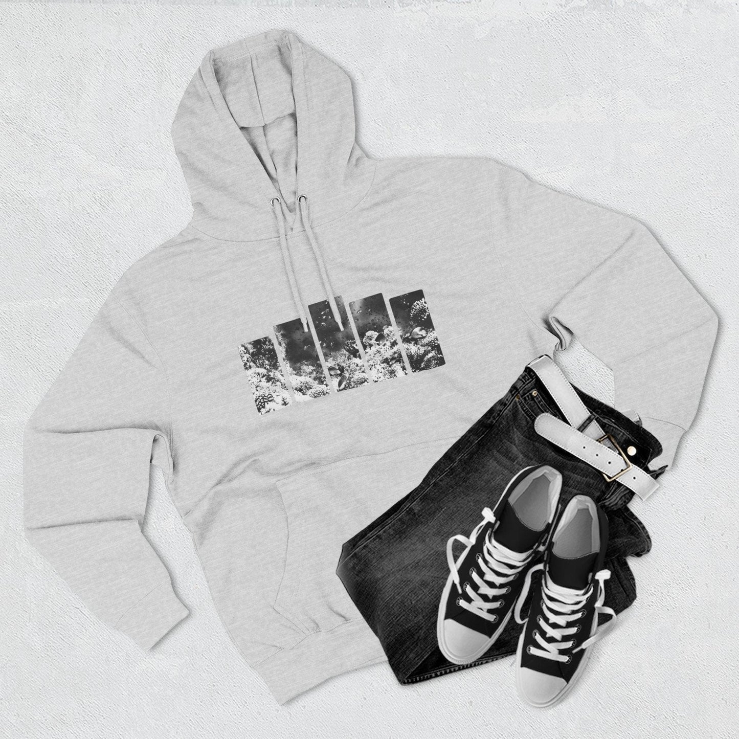 Three-Panel Fleece Hoodie | 95EAST Urban Streetwear - 95EAST YORKxJERSEY
