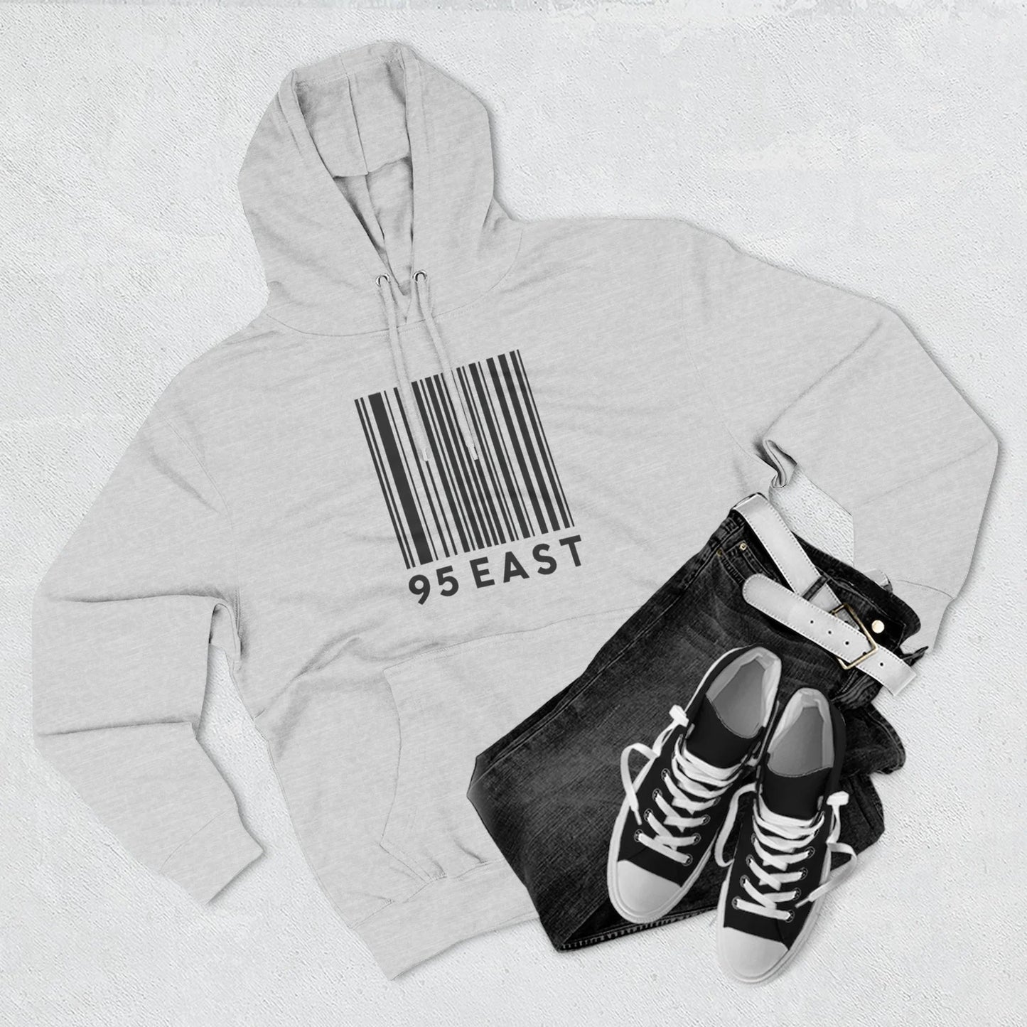Minimalist Barcode Fleece Hoodie