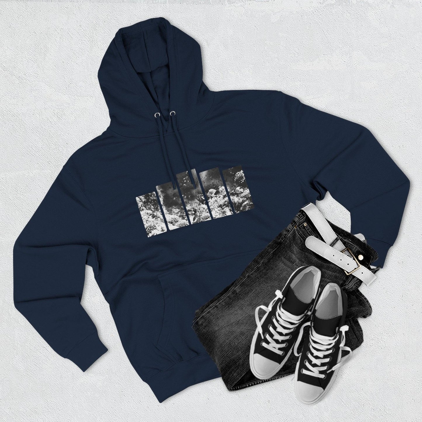 Three-Panel Fleece Hoodie | 95EAST Urban Streetwear - 95EAST YORKxJERSEY