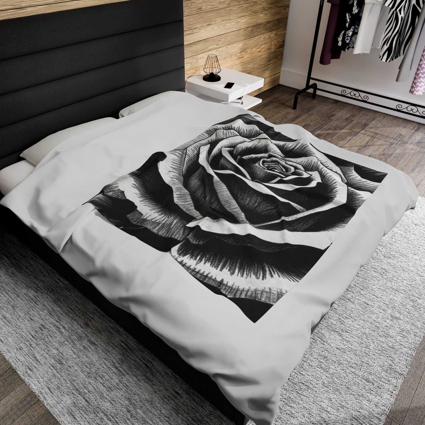 Vintage Sketched Rose Blanket - 95EAST YORKxJERSEY