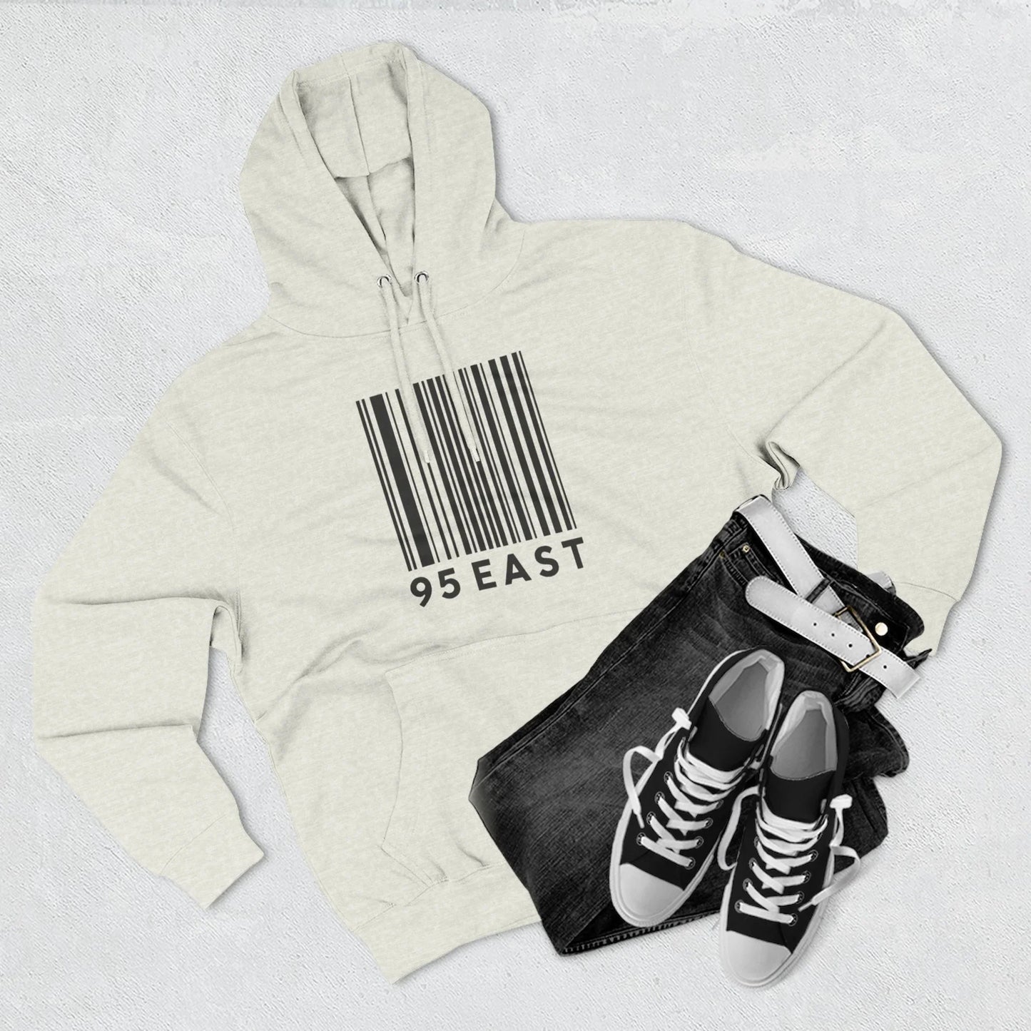 Minimalist Barcode Fleece Hoodie