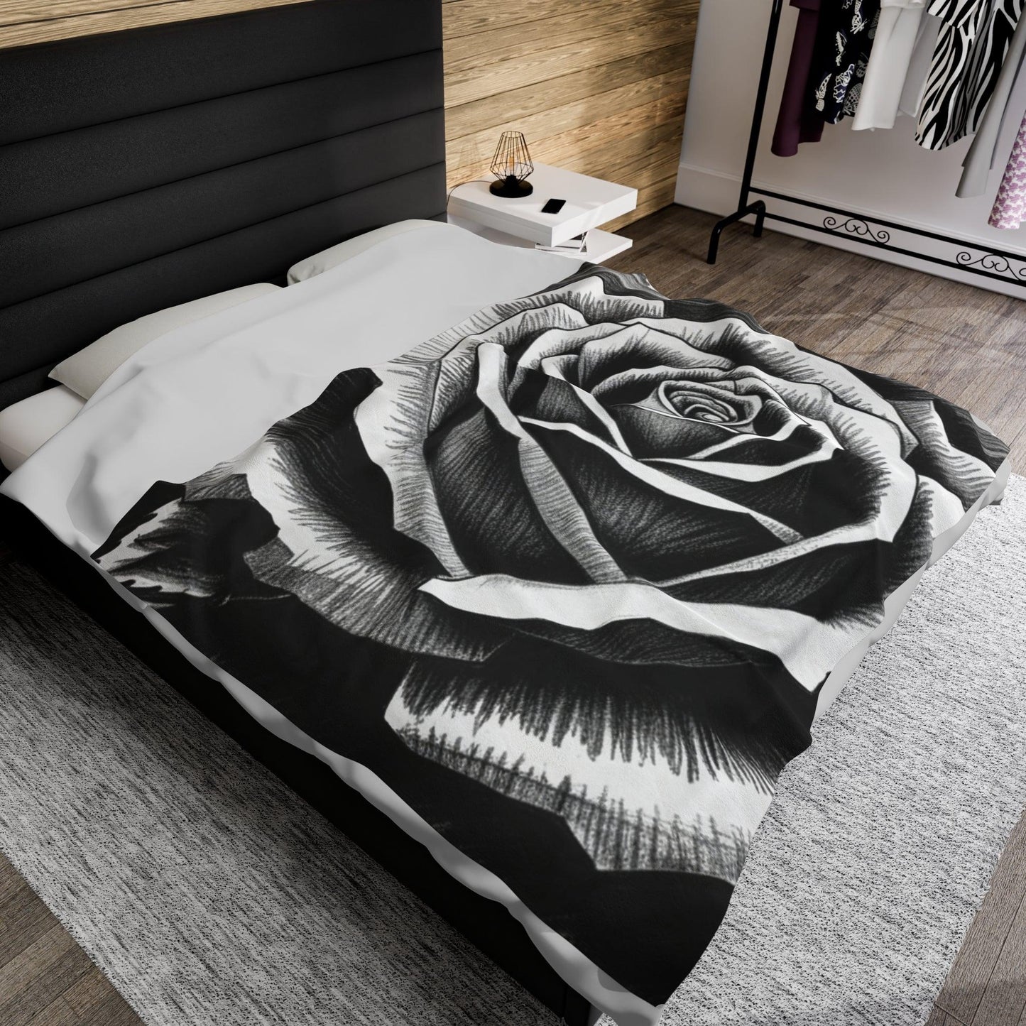 Vintage Sketched Rose Blanket - 95EAST YORKxJERSEY