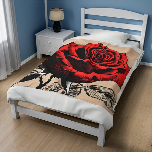 Velveteen Rose Throw – Luxe Floral Blanket by 95EAST YORKxJERSEY - 95EAST YORKxJERSEY