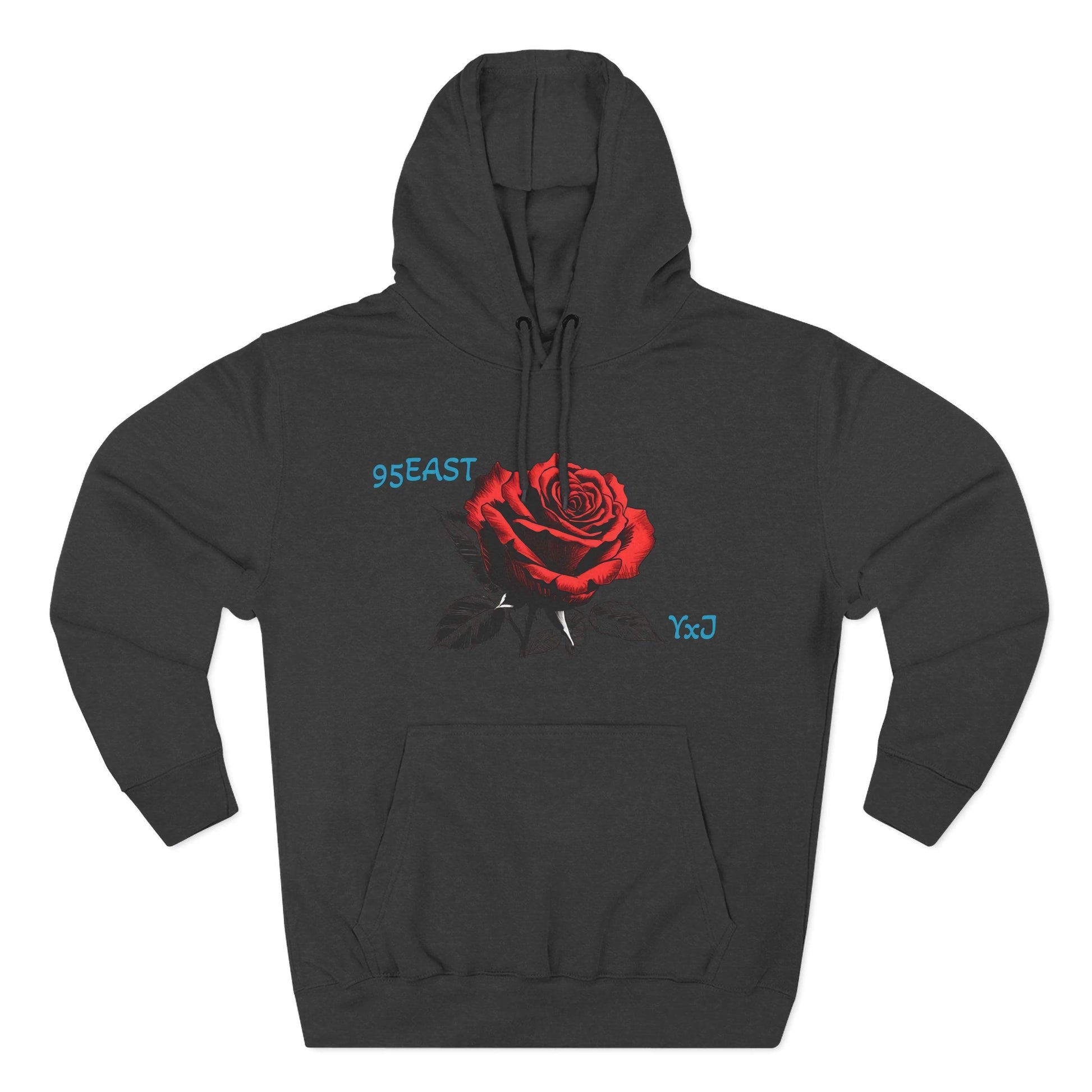 Fleece Hoodie - 95EAST YxJ RED ROSE Design - 95EAST YORKxJERSEY