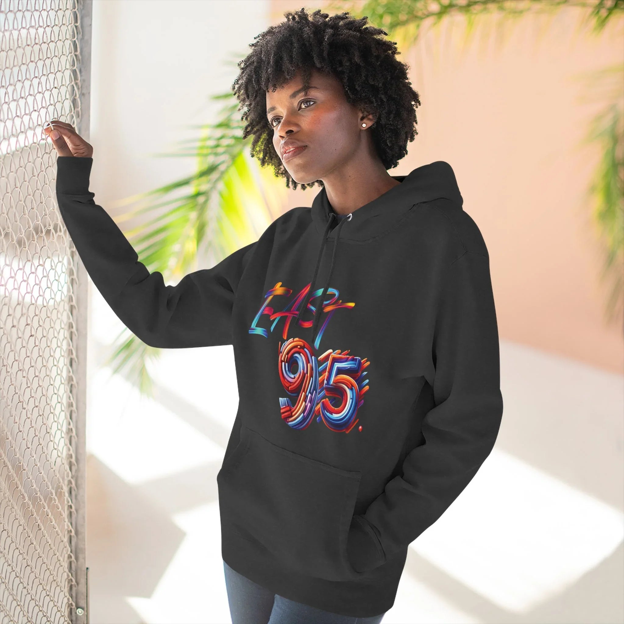 95EAST Colorush Fleece Hoodie — Three-Panel Comfort