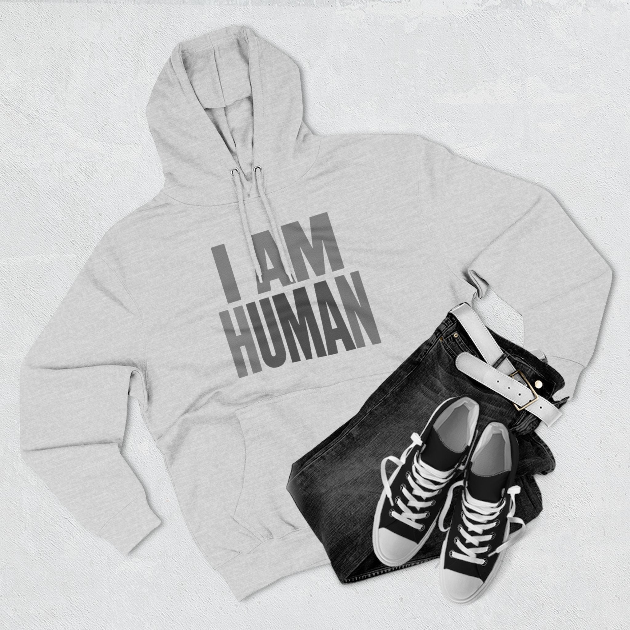 I AM HUMAN Hoodie — Bold Statement Unisex Graphic Pullover