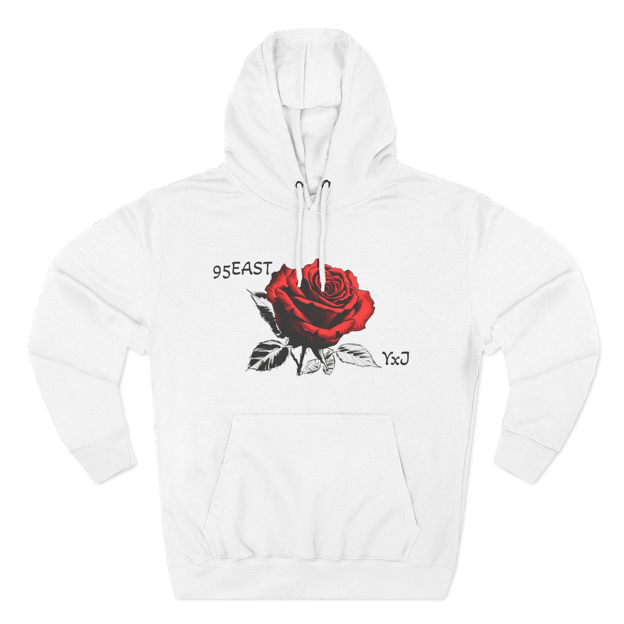 Fleece Hoodie - 95EAST YxJ RED ROSE Design - 95EAST YORKxJERSEY