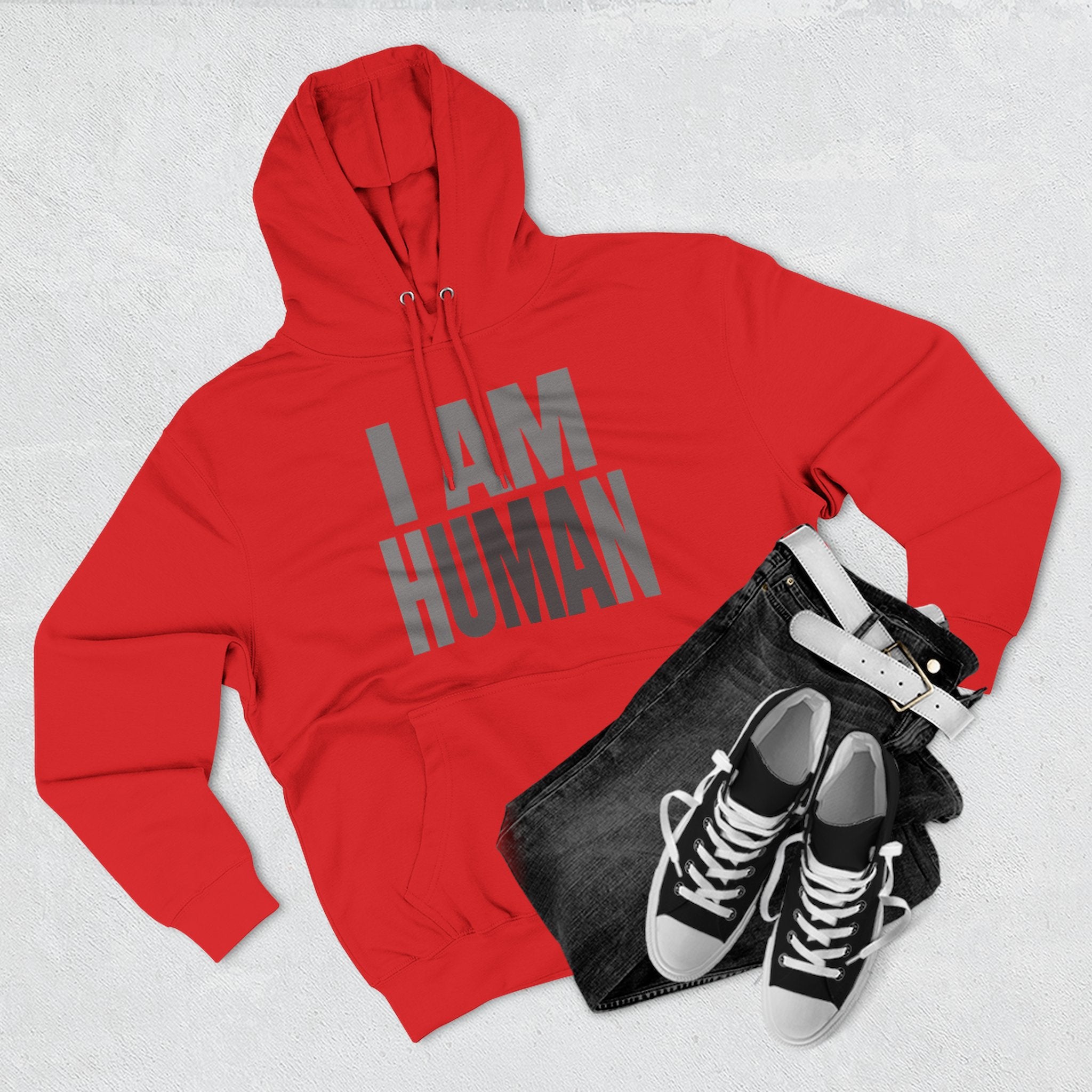 I AM HUMAN Hoodie — Bold Statement Unisex Graphic Pullover