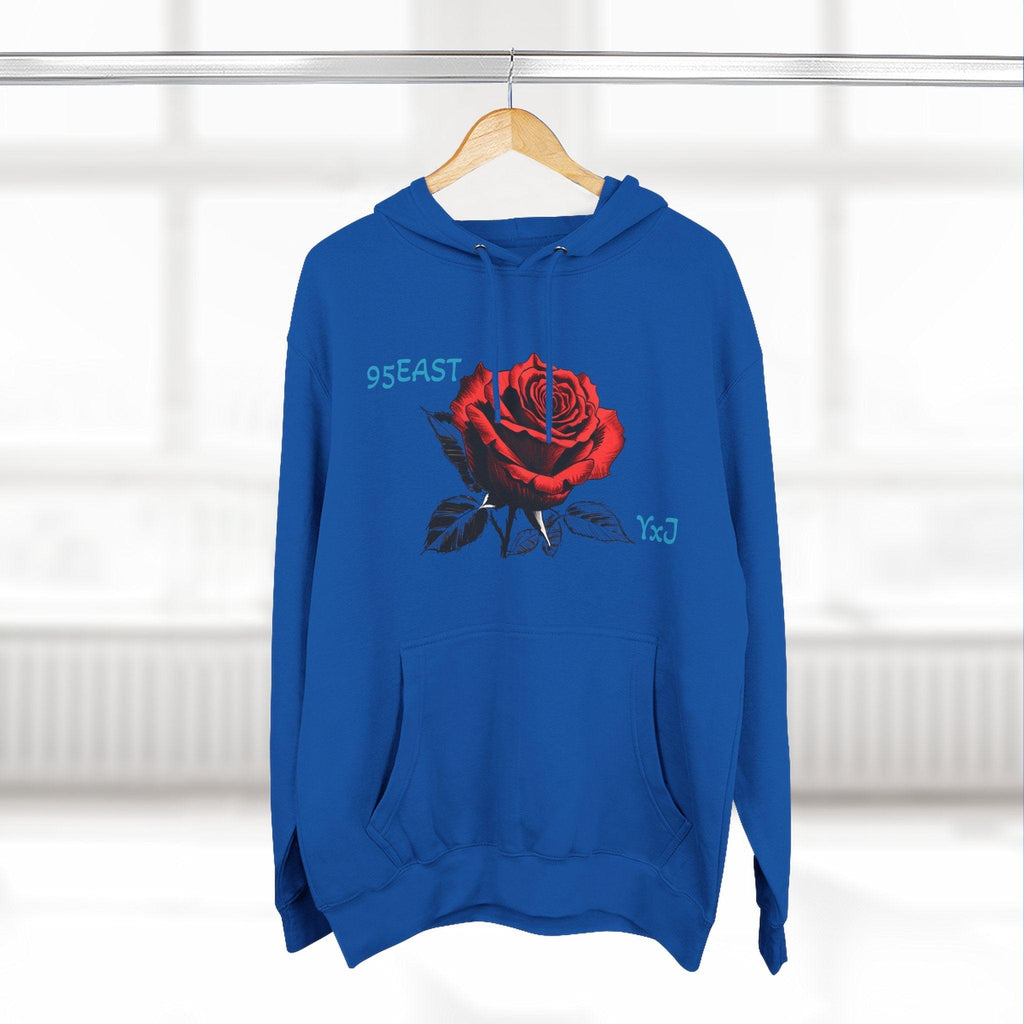 Fleece Hoodie - 95EAST YxJ RED ROSE Design - 95EAST YORKxJERSEY