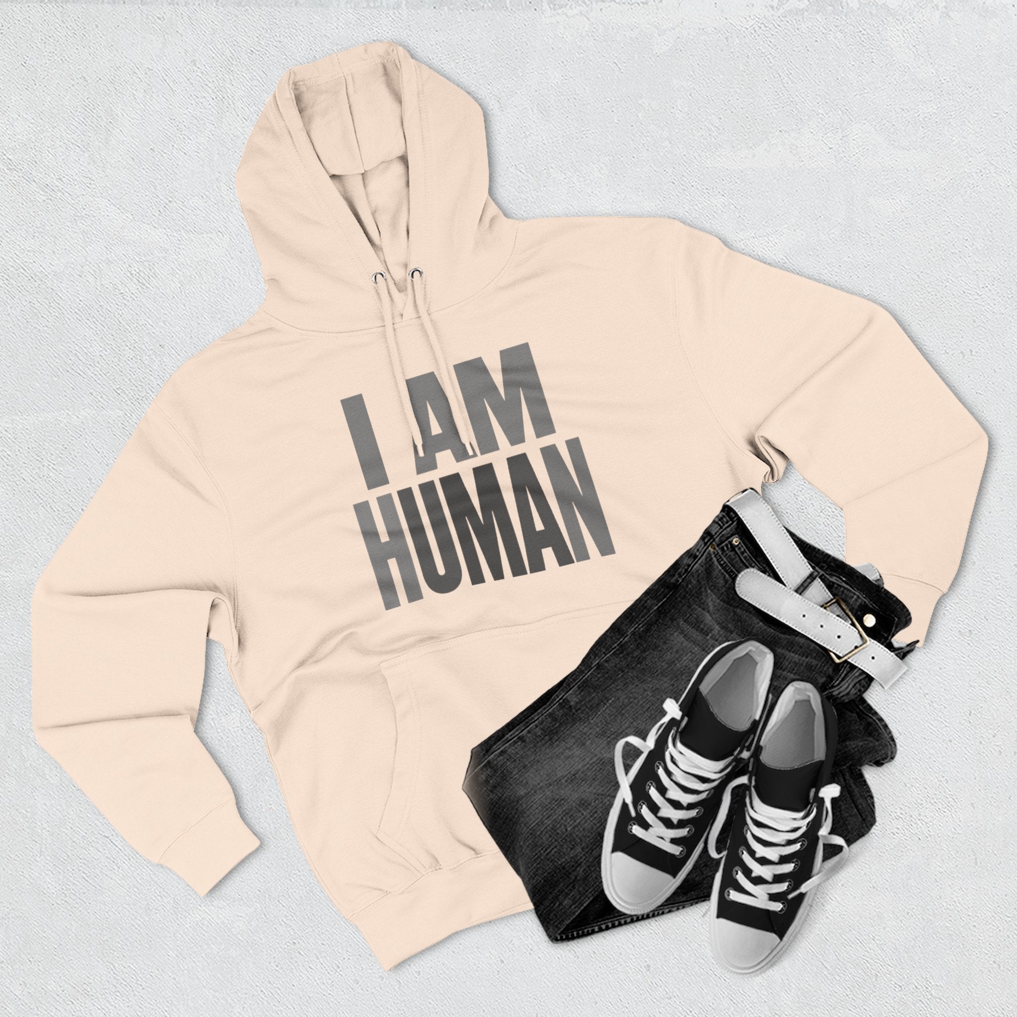 I AM HUMAN Hoodie — Bold Statement Unisex Graphic Pullover