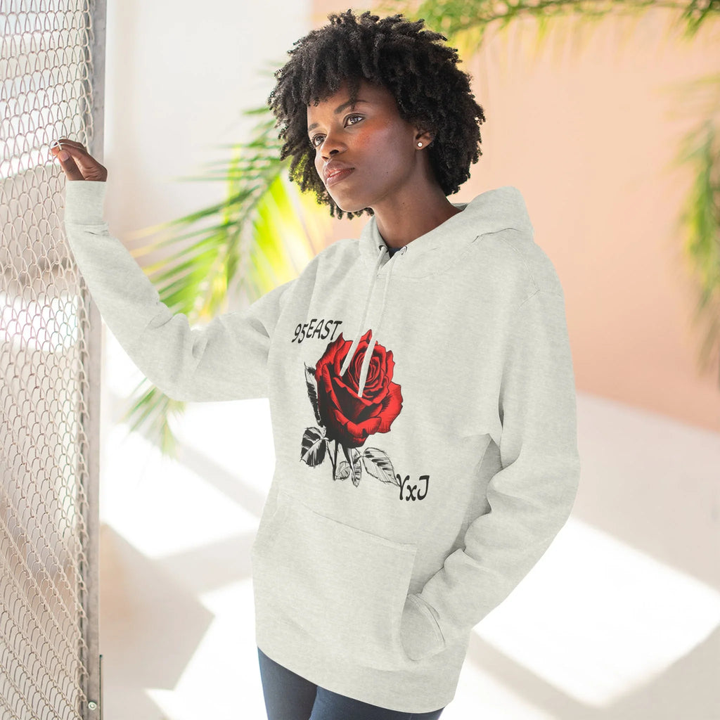 Concrete Garden Rose Fleece Hoodie- 95EAST YxJ