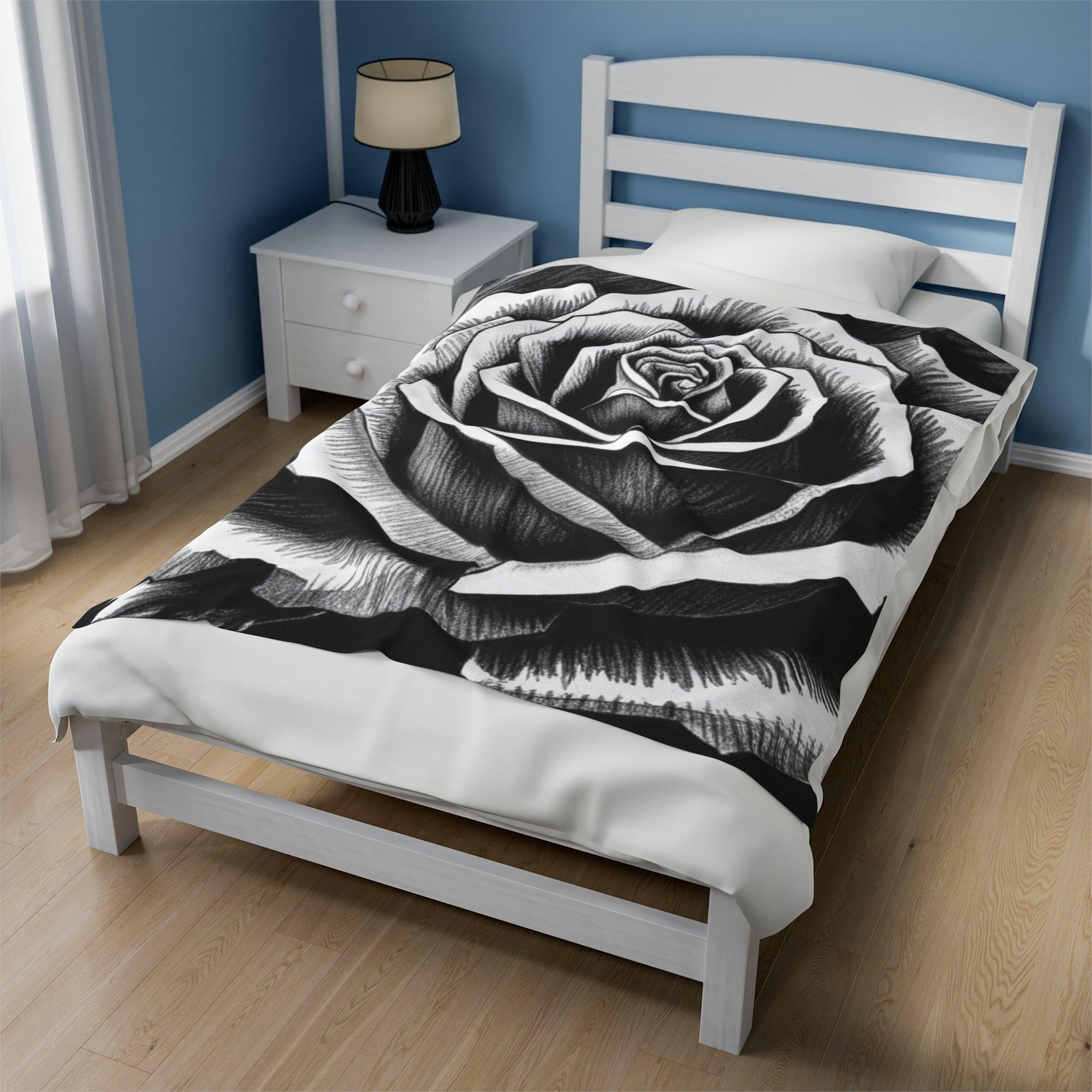 Vintage Sketched Rose Blanket - 95EAST YORKxJERSEY