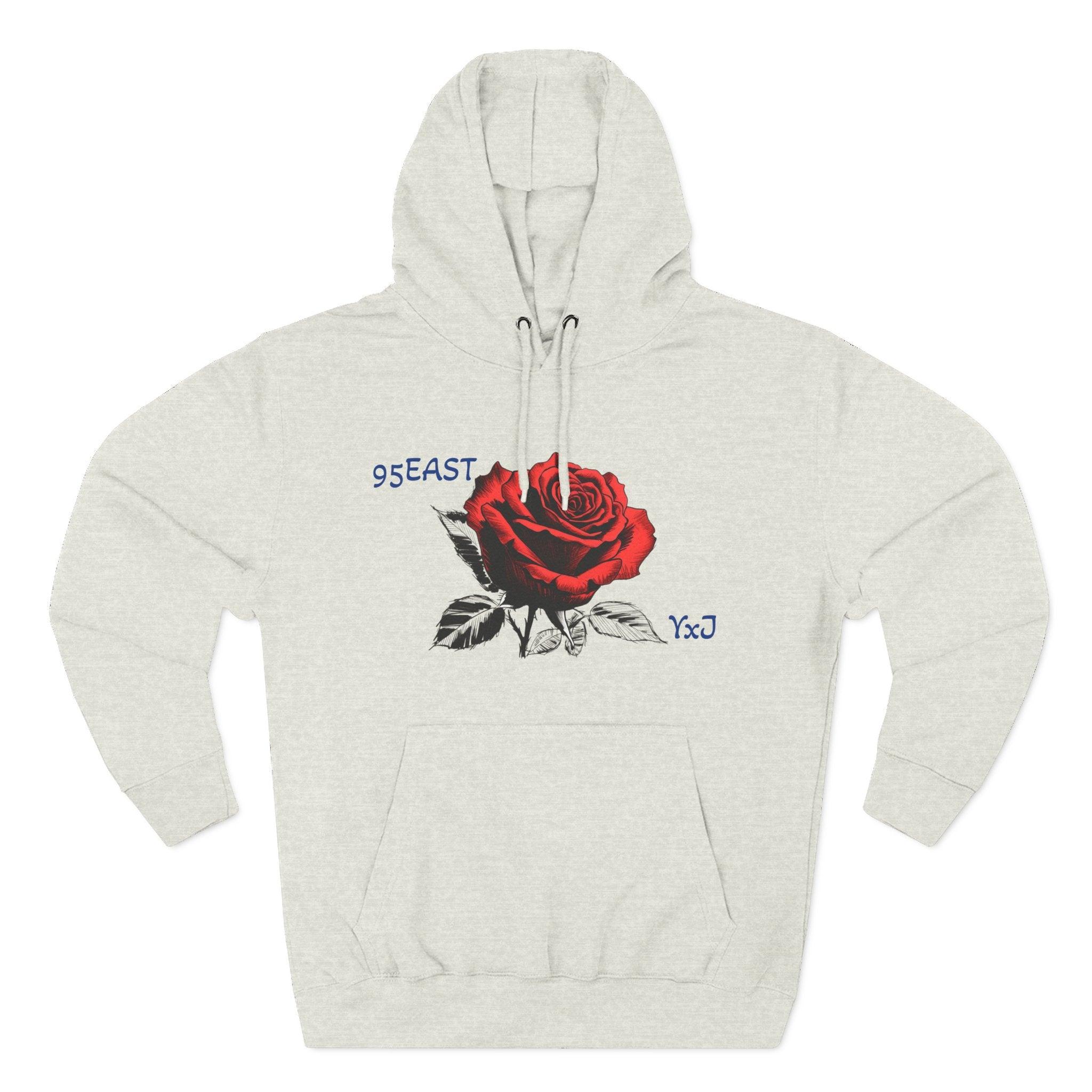 Fleece Hoodie - 95EAST YxJ RED ROSE Design - 95EAST YORKxJERSEY