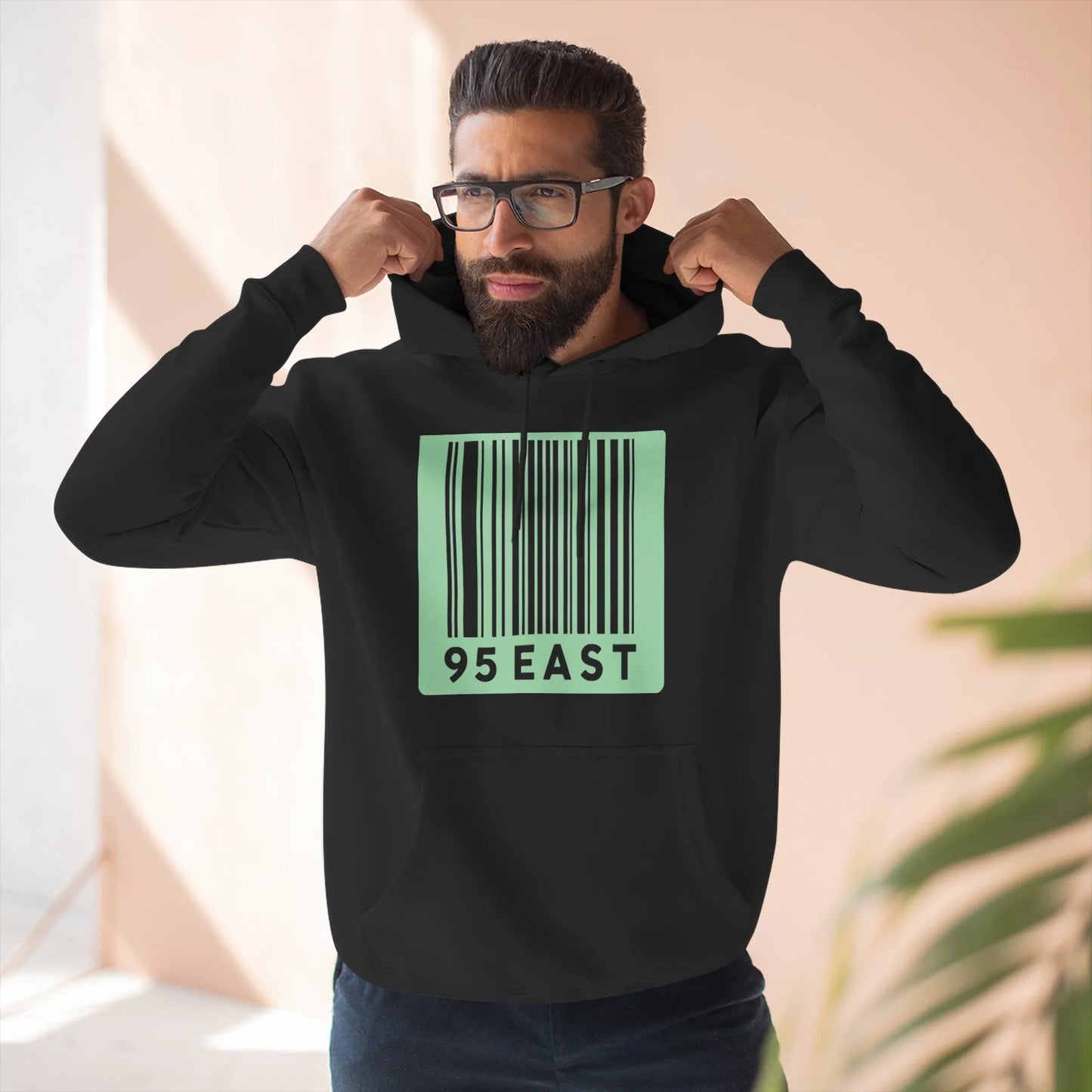 Minimalist Barcode Fleece Hoodie