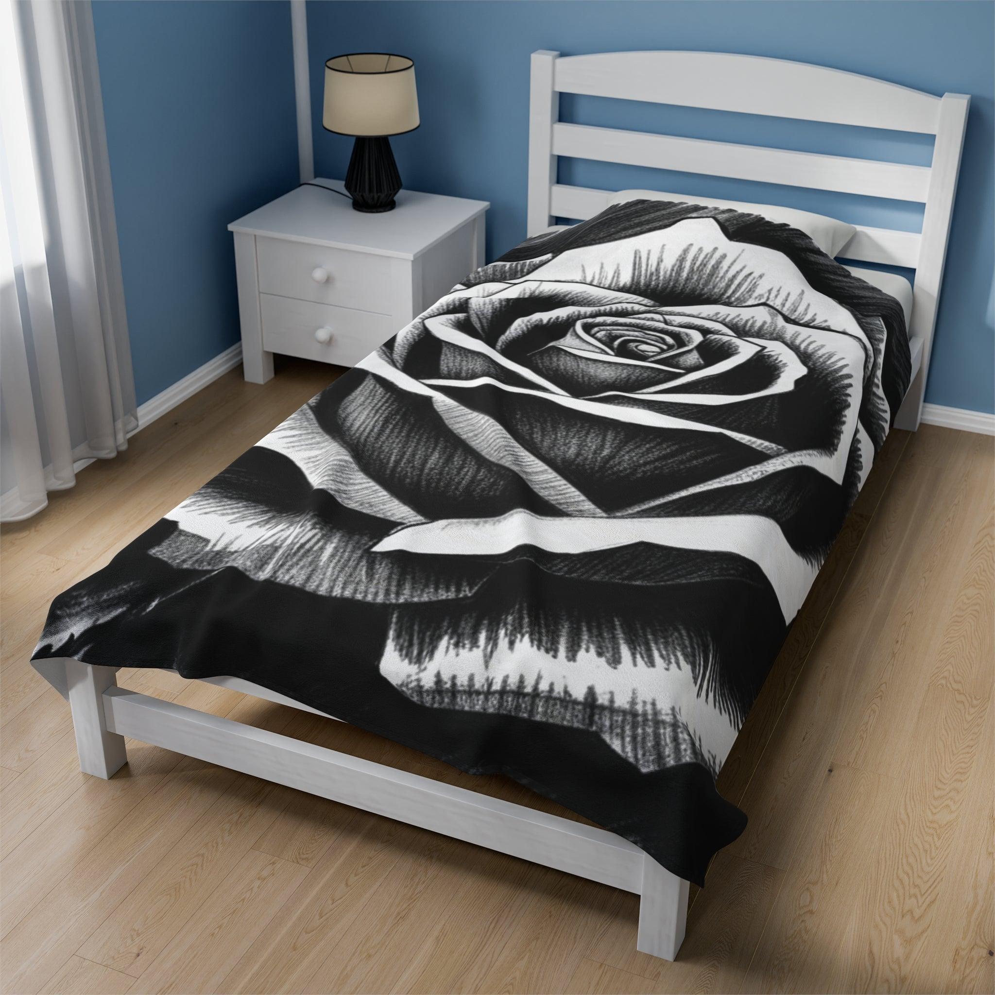 Vintage Sketched Rose Blanket - 95EAST YORKxJERSEY