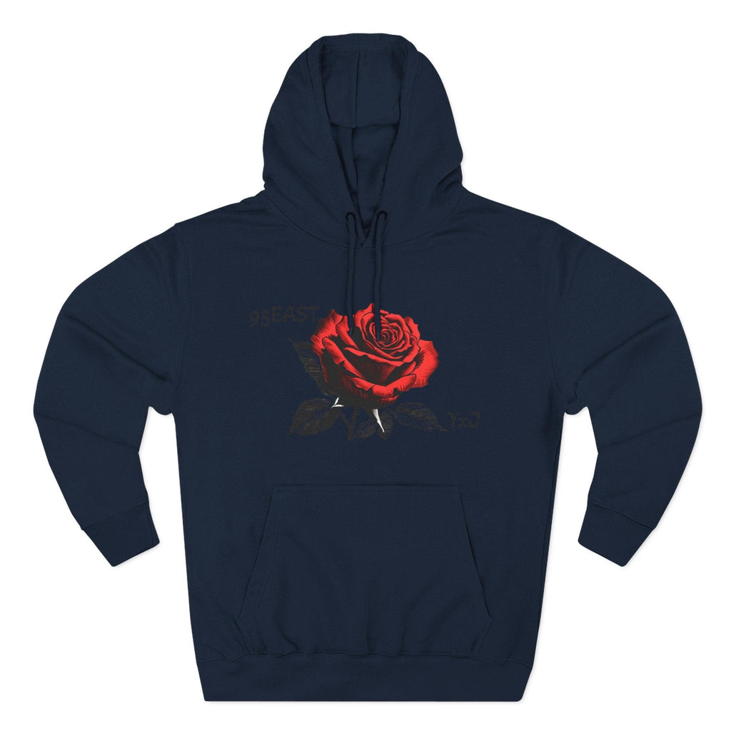 Fleece Hoodie - 95EAST YxJ RED ROSE Design - 95EAST YORKxJERSEY