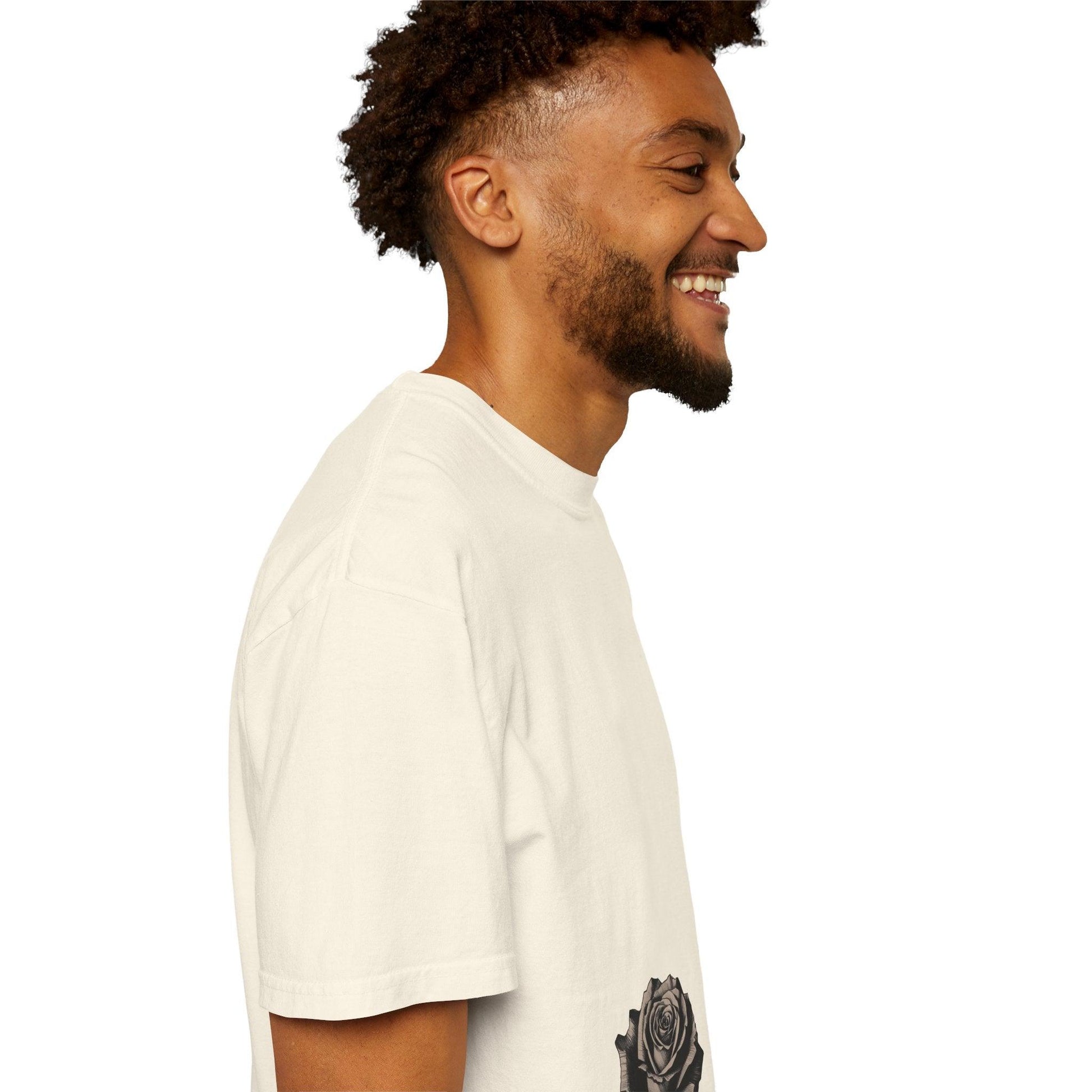 Rose Print T-shirt - 95East Unisex Garment-Dyed Tee - 95EAST YORKxJERSEY