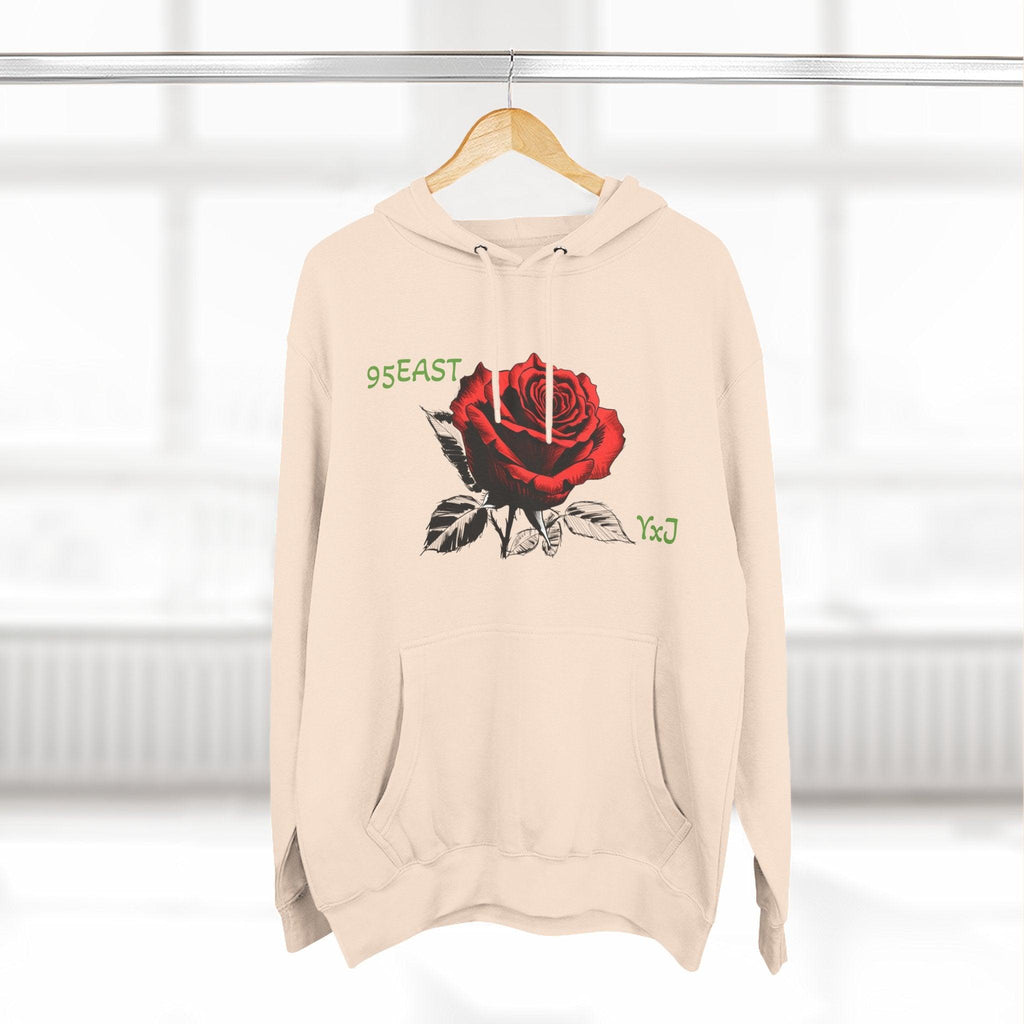 Fleece Hoodie - 95EAST YxJ RED ROSE Design - 95EAST YORKxJERSEY