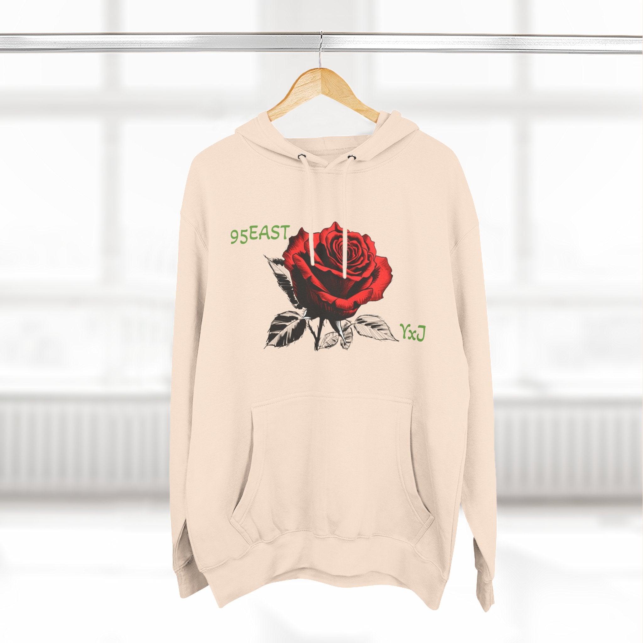 Fleece Hoodie - 95EAST YxJ RED ROSE Design - 95EAST YORKxJERSEY