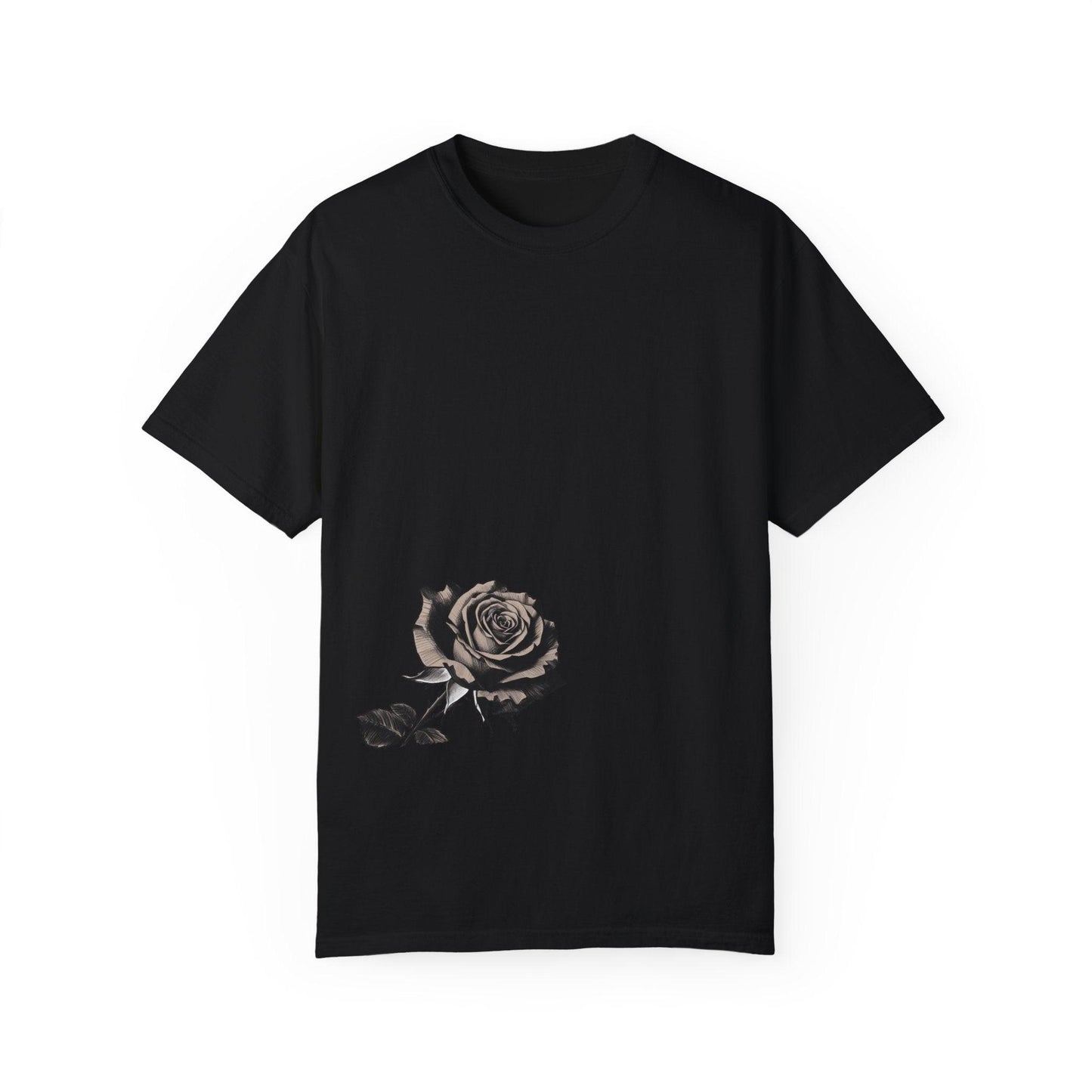 Rose Print T-shirt - 95East Unisex Garment-Dyed Tee - 95EAST YORKxJERSEY