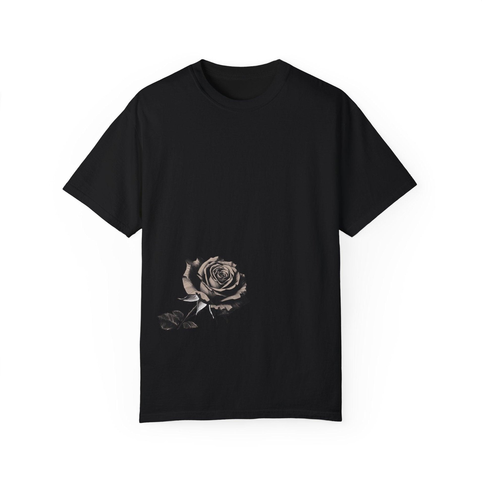 Rose Print T-shirt - 95East Unisex Garment-Dyed Tee - 95EAST YORKxJERSEY