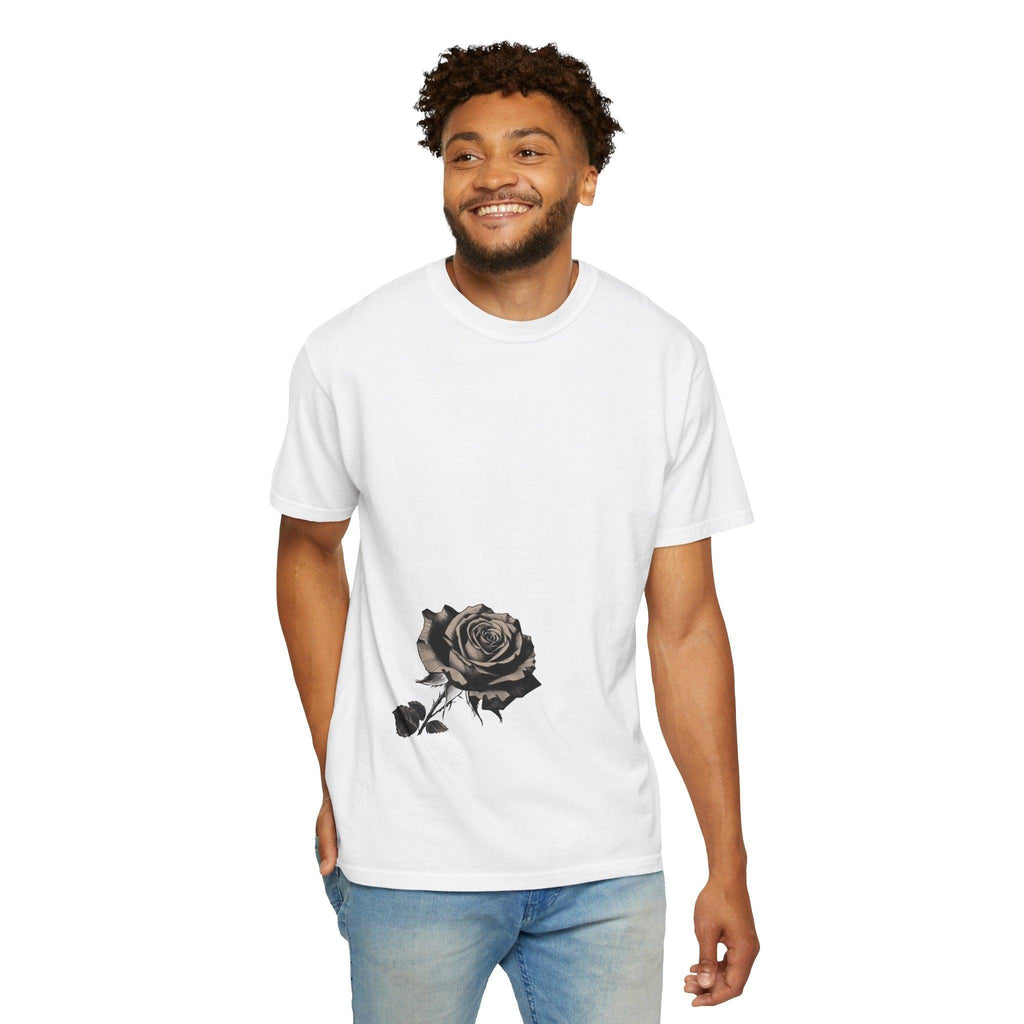 Rose Print T-shirt - 95East Unisex Garment-Dyed Tee - 95EAST YORKxJERSEY