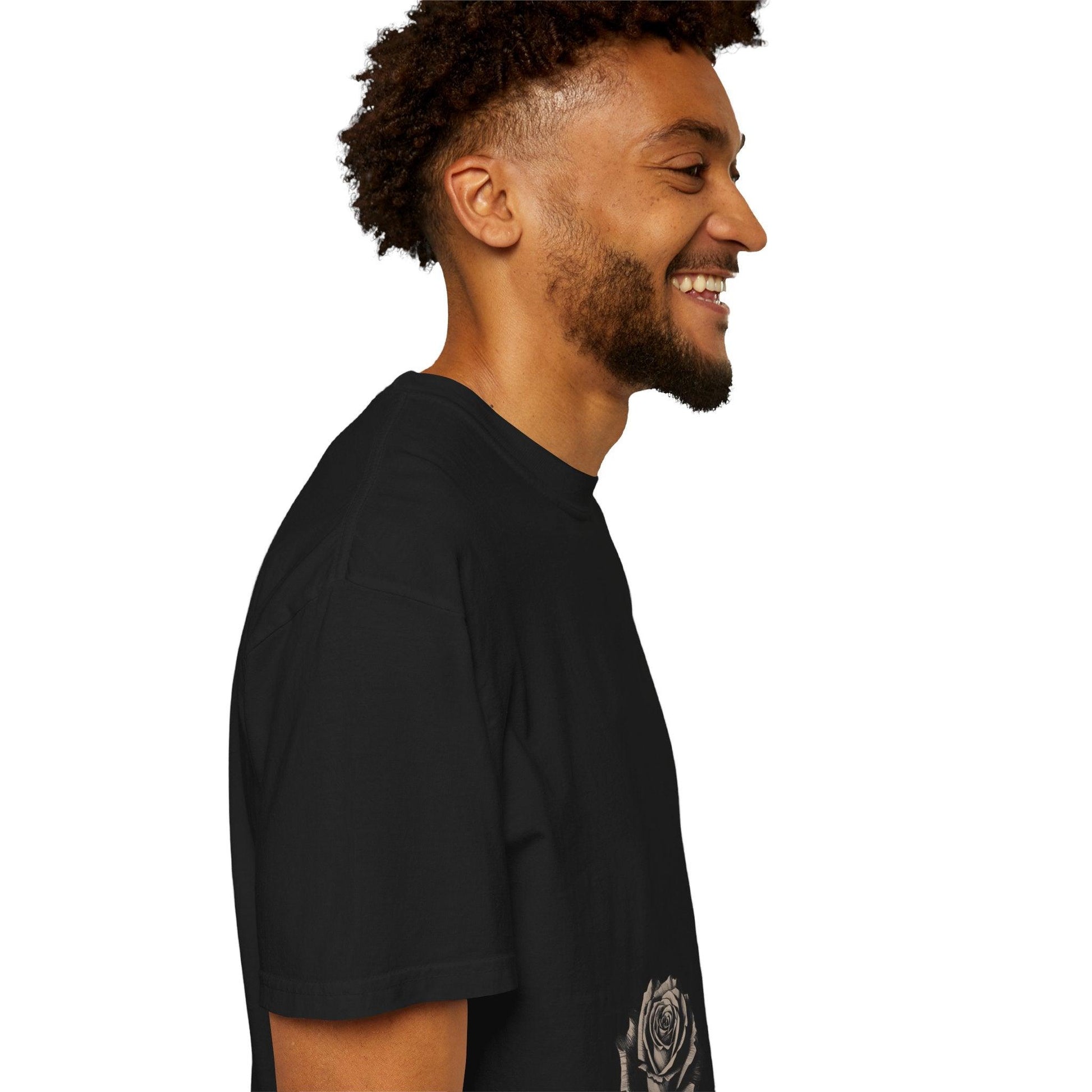 Rose Print T-shirt - 95East Unisex Garment-Dyed Tee - 95EAST YORKxJERSEY