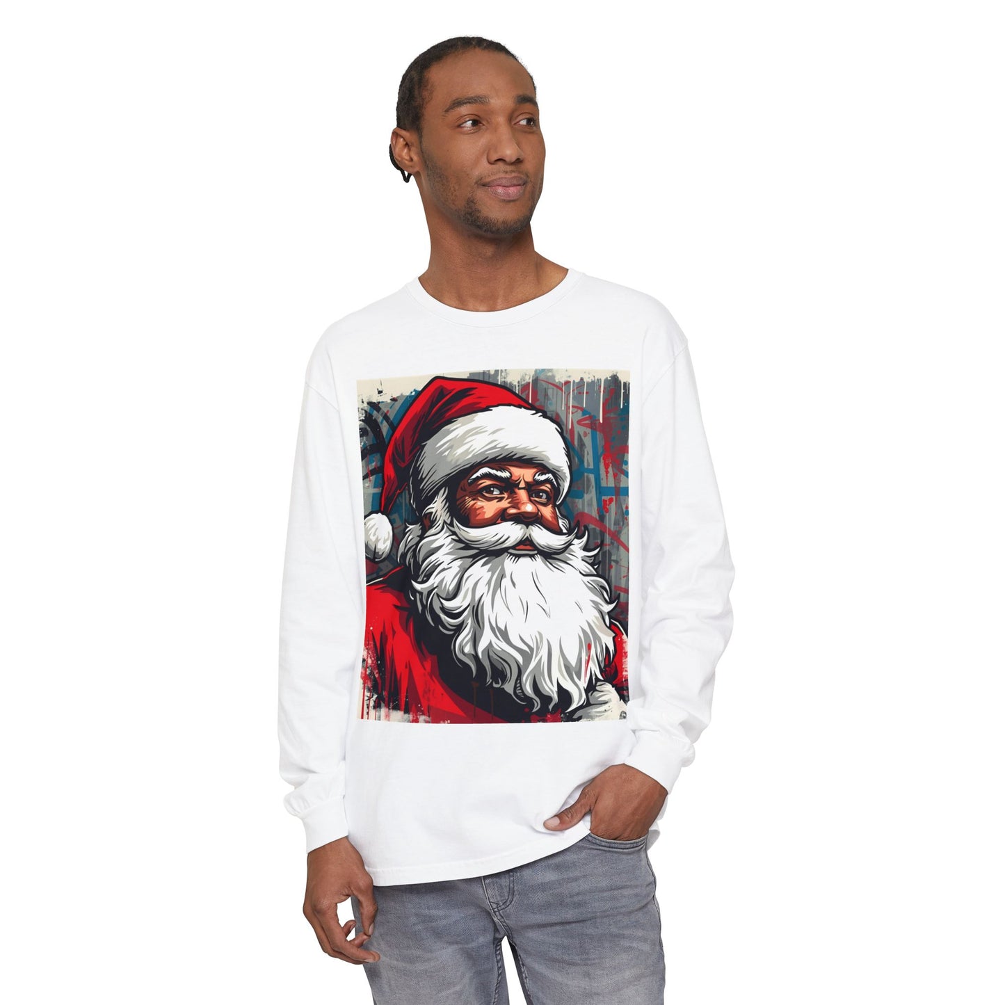 NYC/NJ I-95 Holiday Long Sleeve T-Shirt — Statue of Liberty & Christmas Tree Graphic