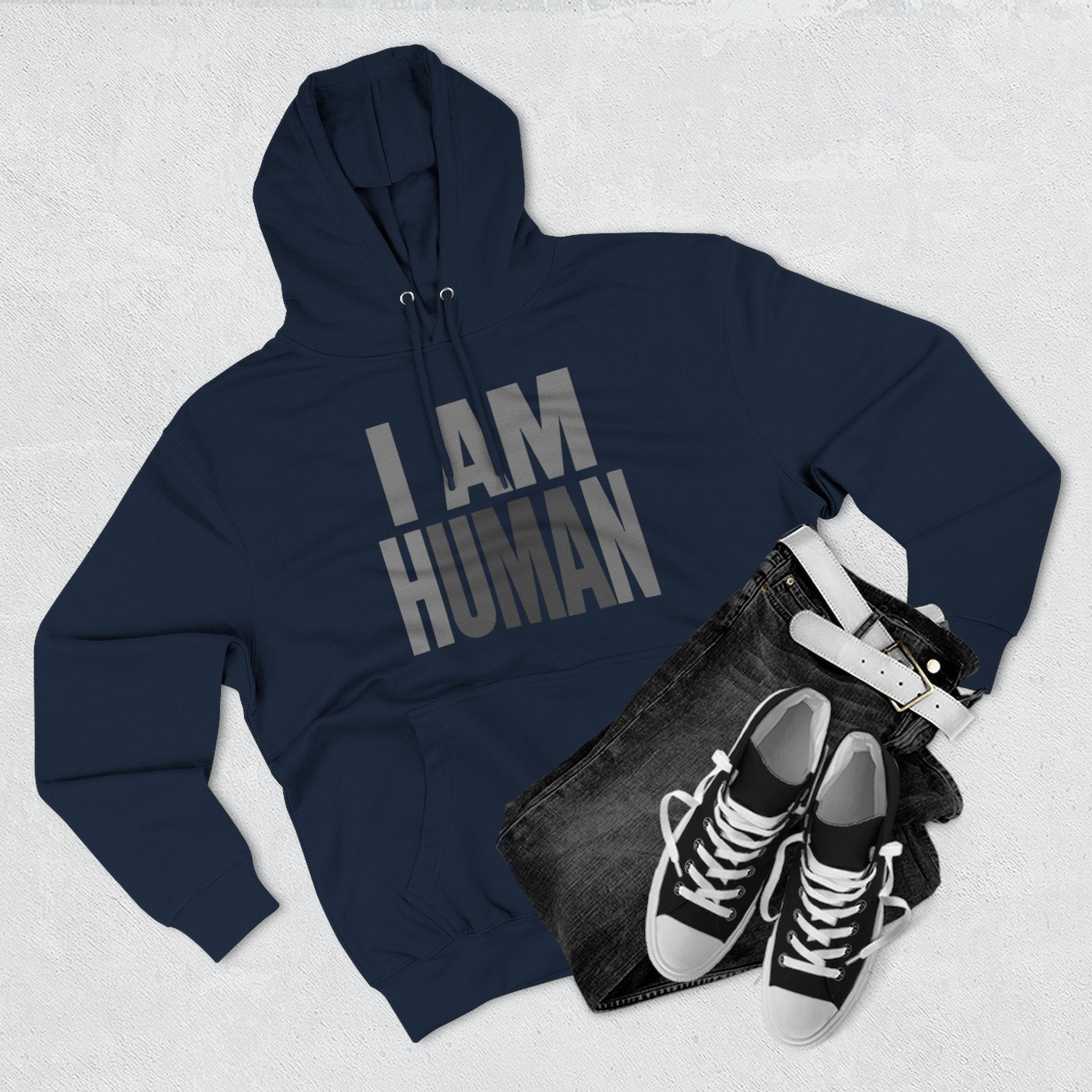 I AM HUMAN Hoodie — Bold Statement Unisex Graphic Pullover