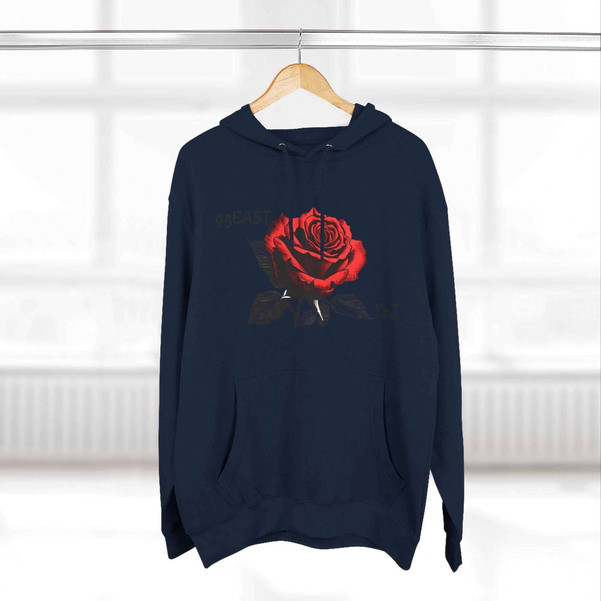 Fleece Hoodie - 95EAST YxJ RED ROSE Design - 95EAST YORKxJERSEY