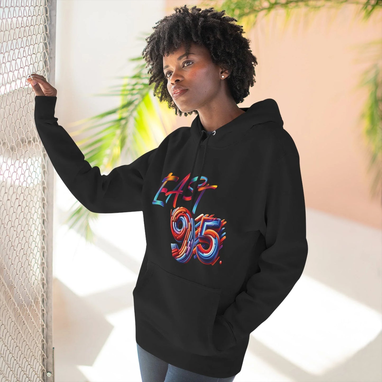 95EAST Colorush Fleece Hoodie — Three-Panel Comfort