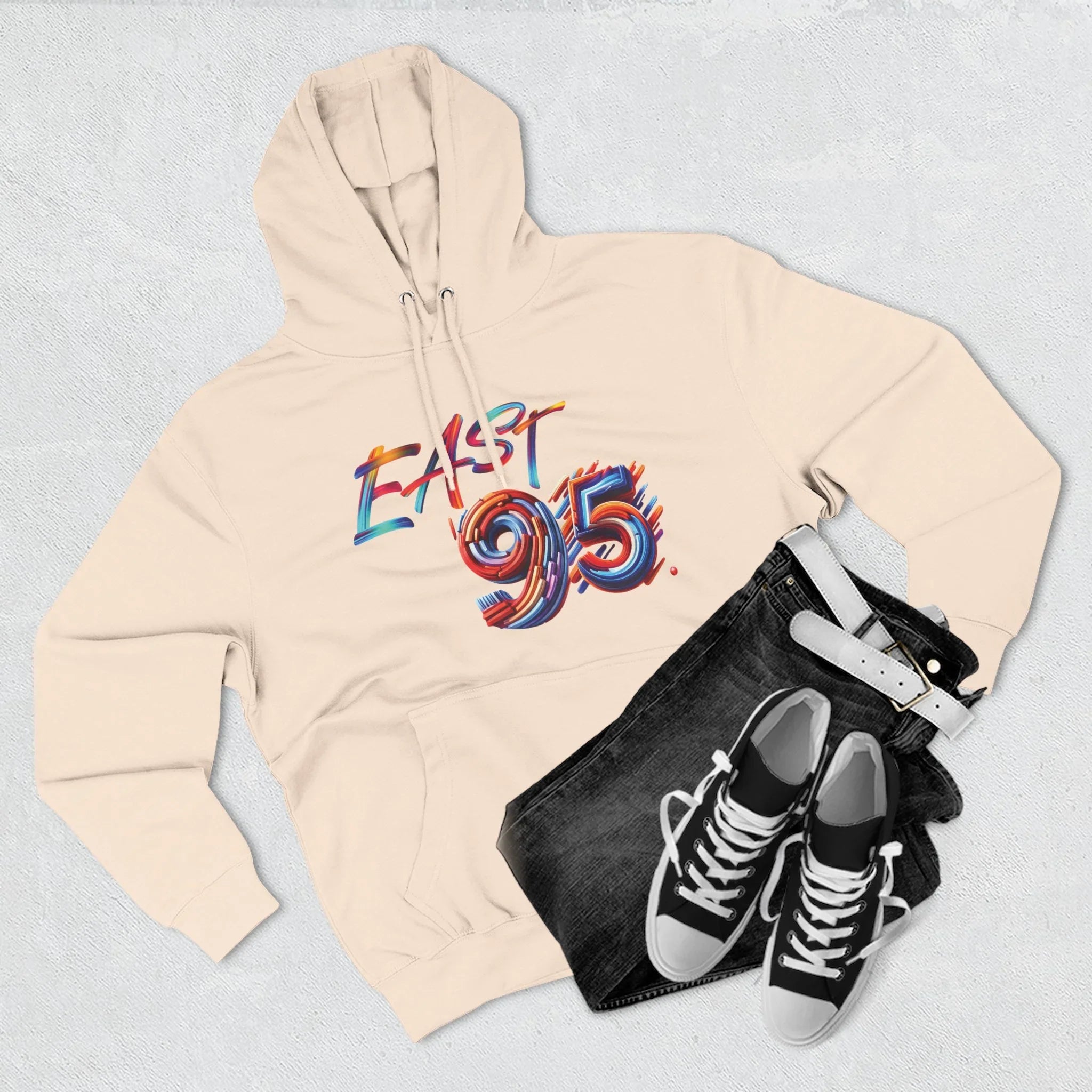 95EAST Colorush Fleece Hoodie — Three-Panel Comfort