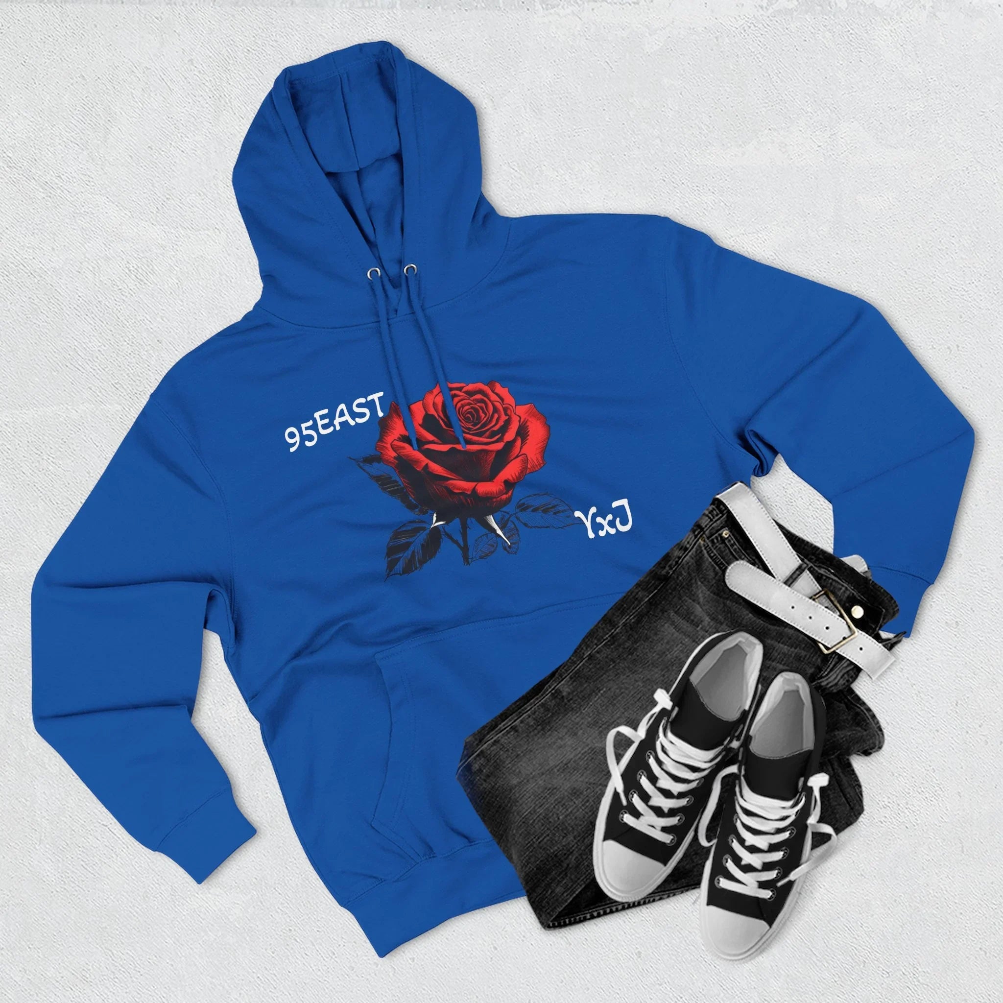 Concrete Garden Rose Fleece Hoodie- 95EAST YxJ
