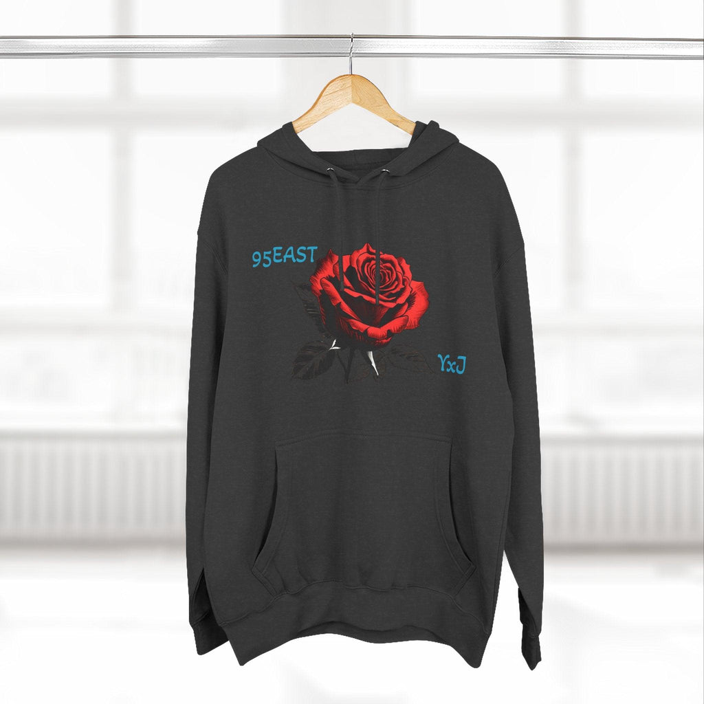 Fleece Hoodie - 95EAST YxJ RED ROSE Design - 95EAST YORKxJERSEY