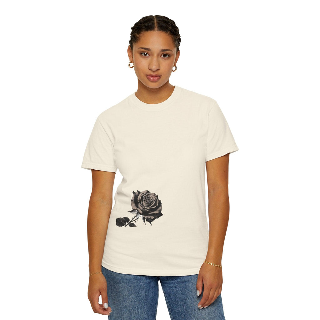 Rose Print T-shirt - 95East Unisex Garment-Dyed Tee - 95EAST YORKxJERSEY