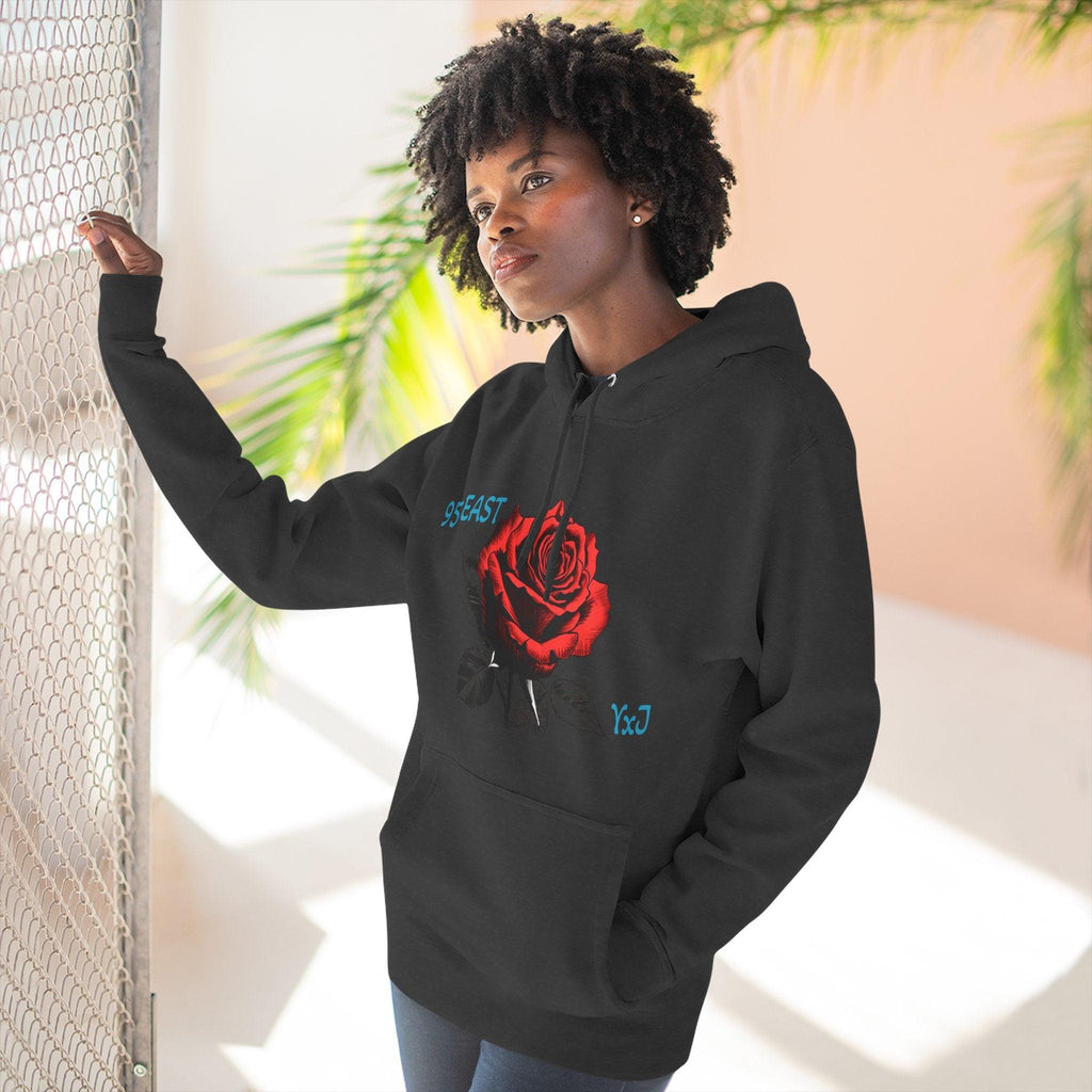 Fleece Hoodie - 95EAST YxJ RED ROSE Design - 95EAST YORKxJERSEY
