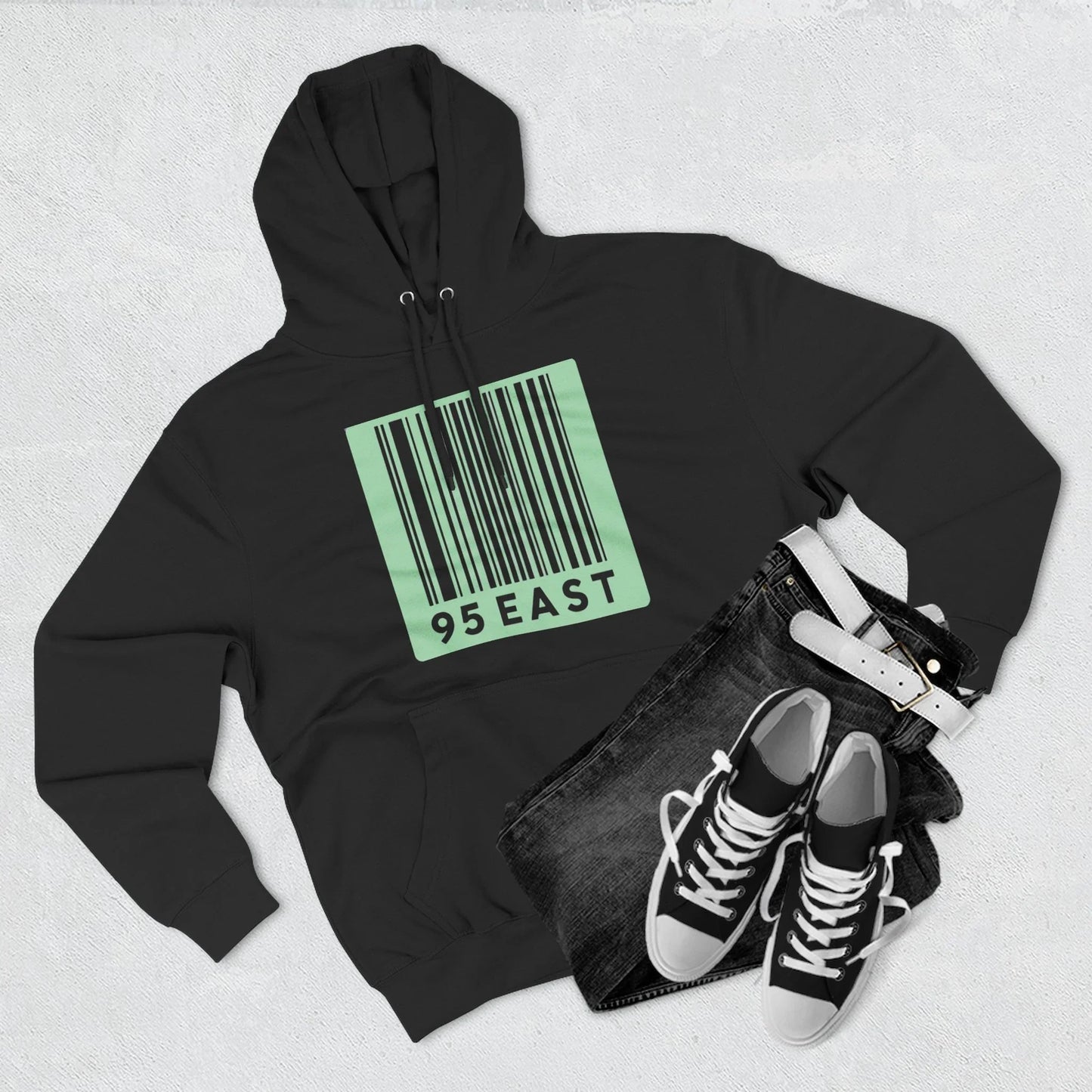 Minimalist Barcode Fleece Hoodie