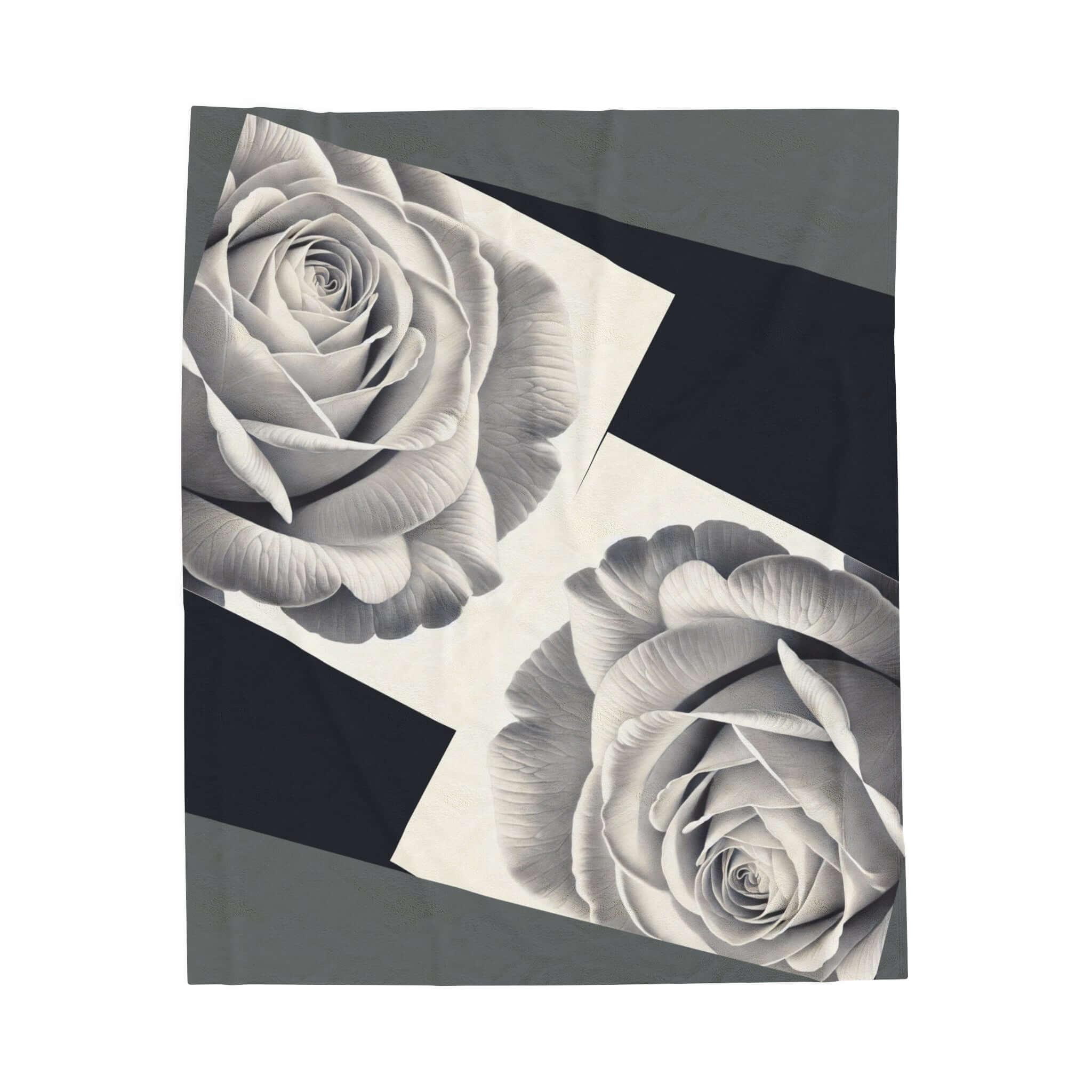 neutral roses Velveteen Plush Blanket - 95EAST YORKxJERSEY