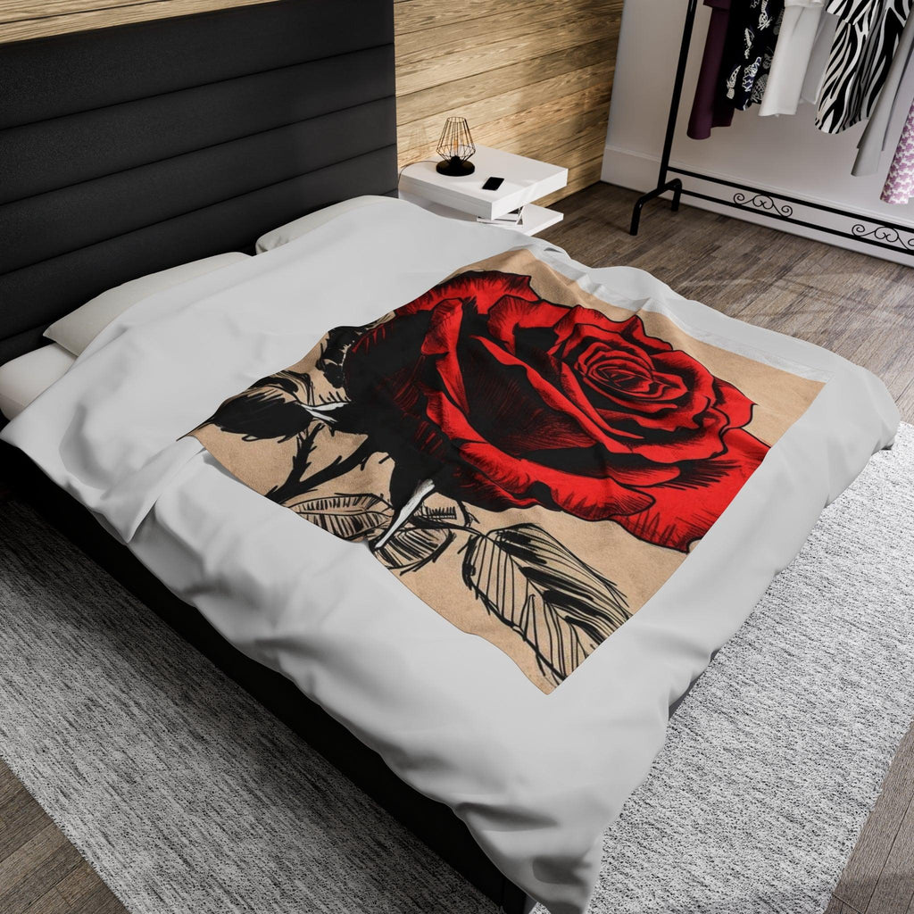 Velveteen Rose Throw – Luxe Floral Blanket by 95EAST YORKxJERSEY - 95EAST YORKxJERSEY