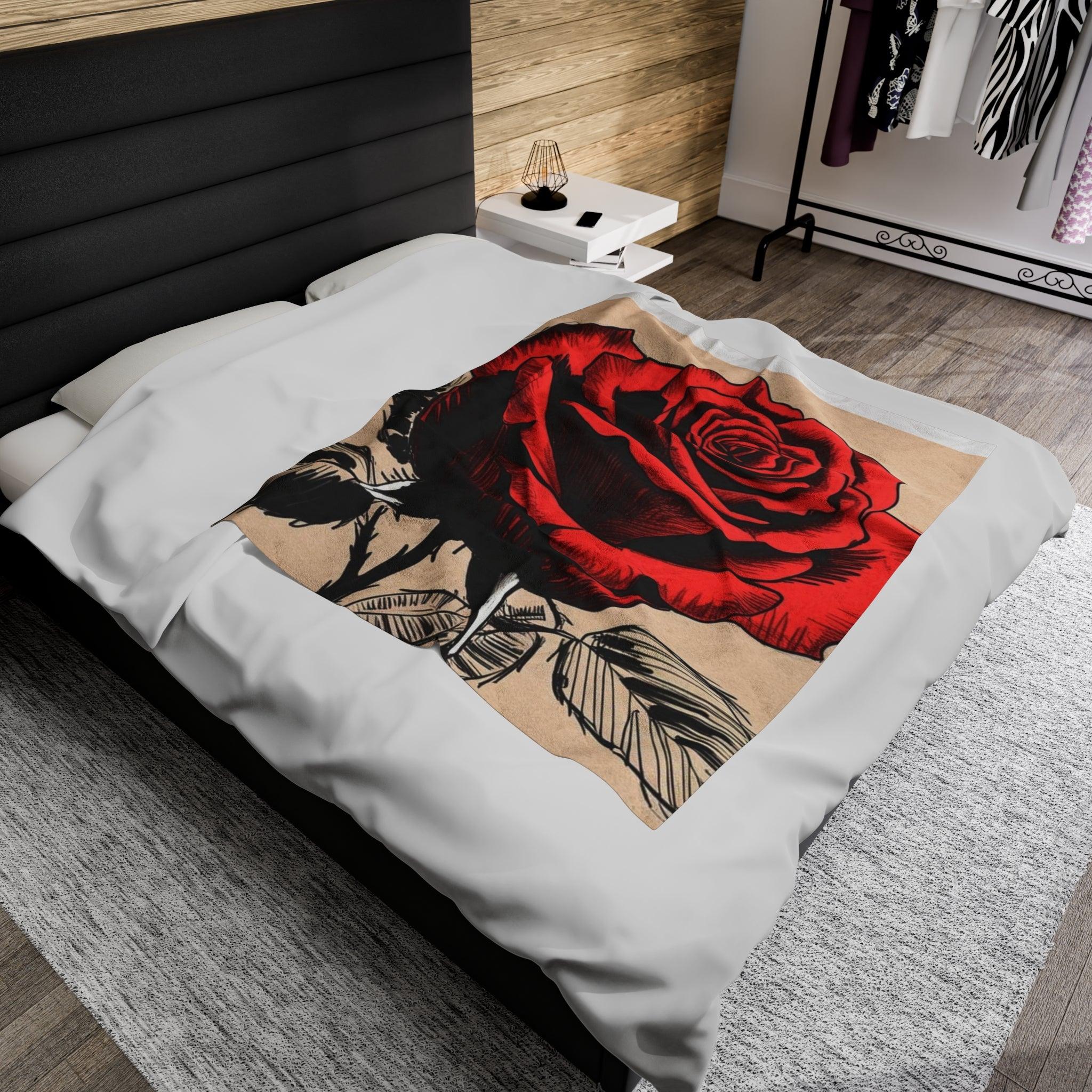 Velveteen Rose Throw – Luxe Floral Blanket by 95EAST YORKxJERSEY - 95EAST YORKxJERSEY