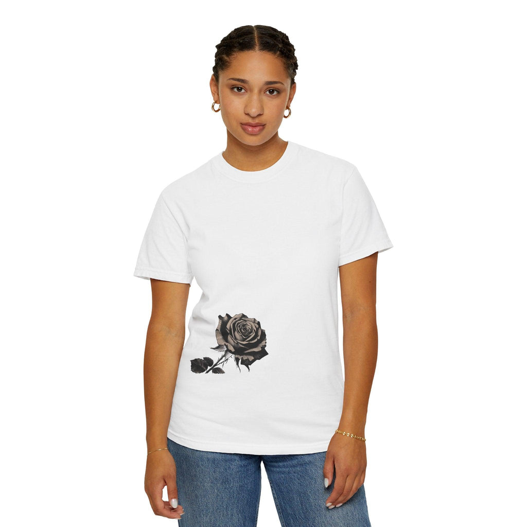 Rose Print T-shirt - 95East Unisex Garment-Dyed Tee - 95EAST YORKxJERSEY