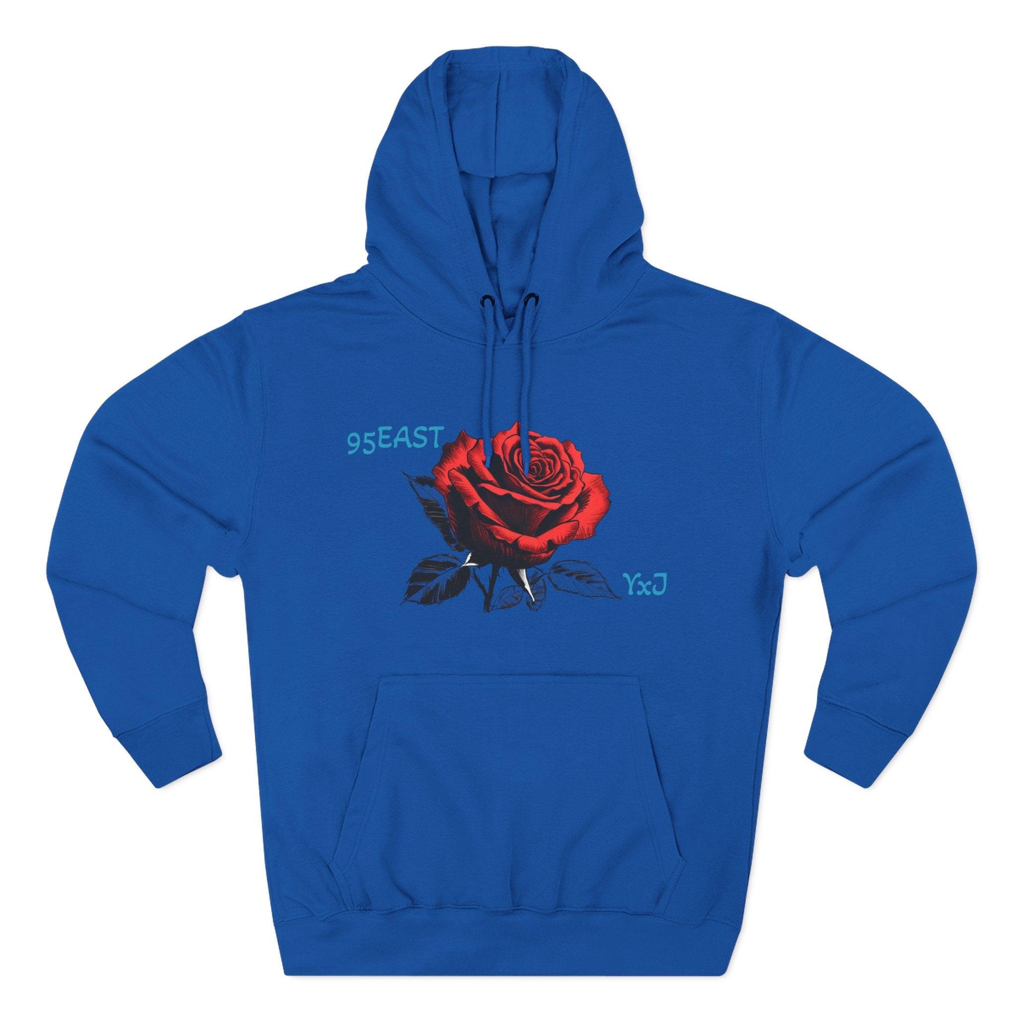 Fleece Hoodie - 95EAST YxJ RED ROSE Design - 95EAST YORKxJERSEY