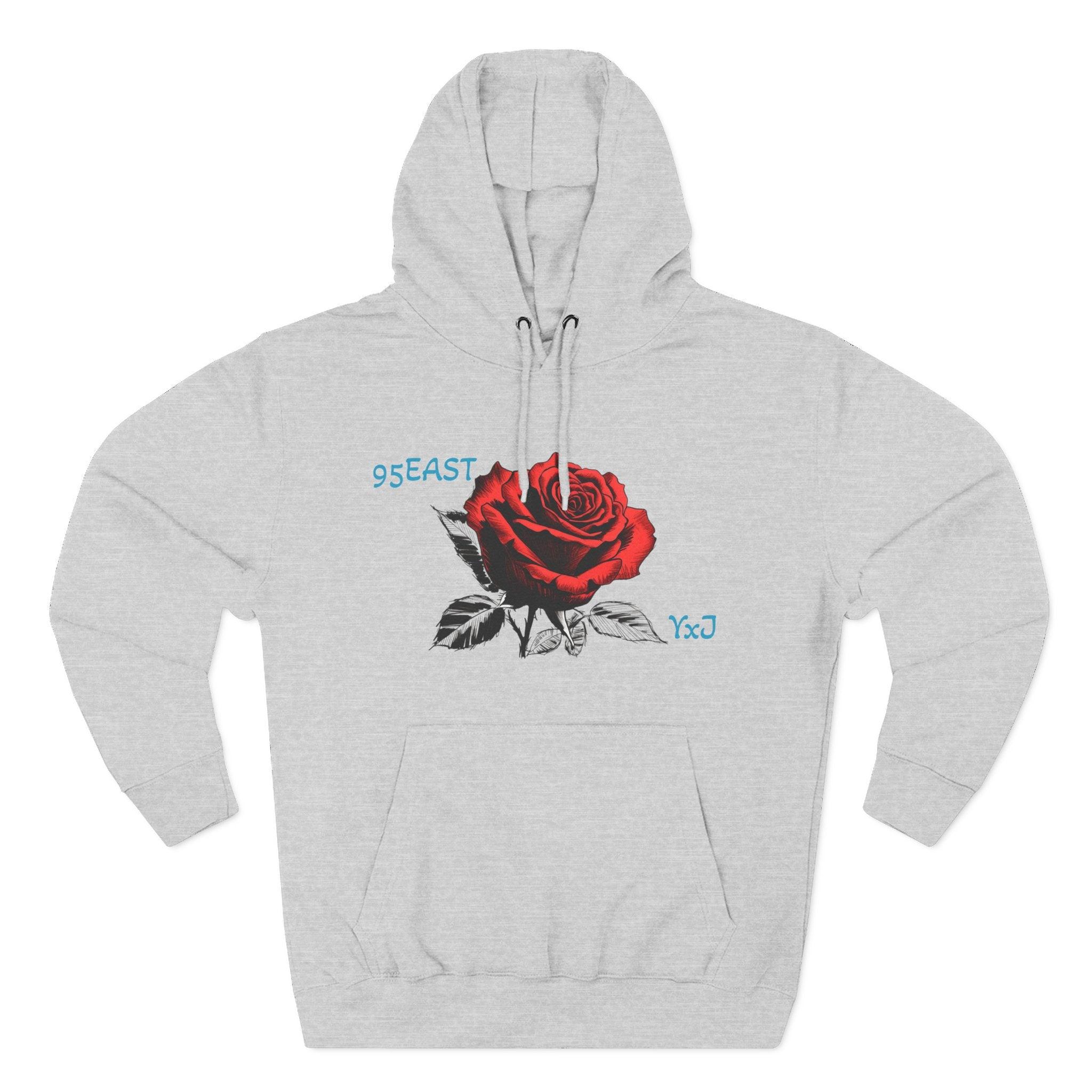 Fleece Hoodie - 95EAST YxJ RED ROSE Design - 95EAST YORKxJERSEY