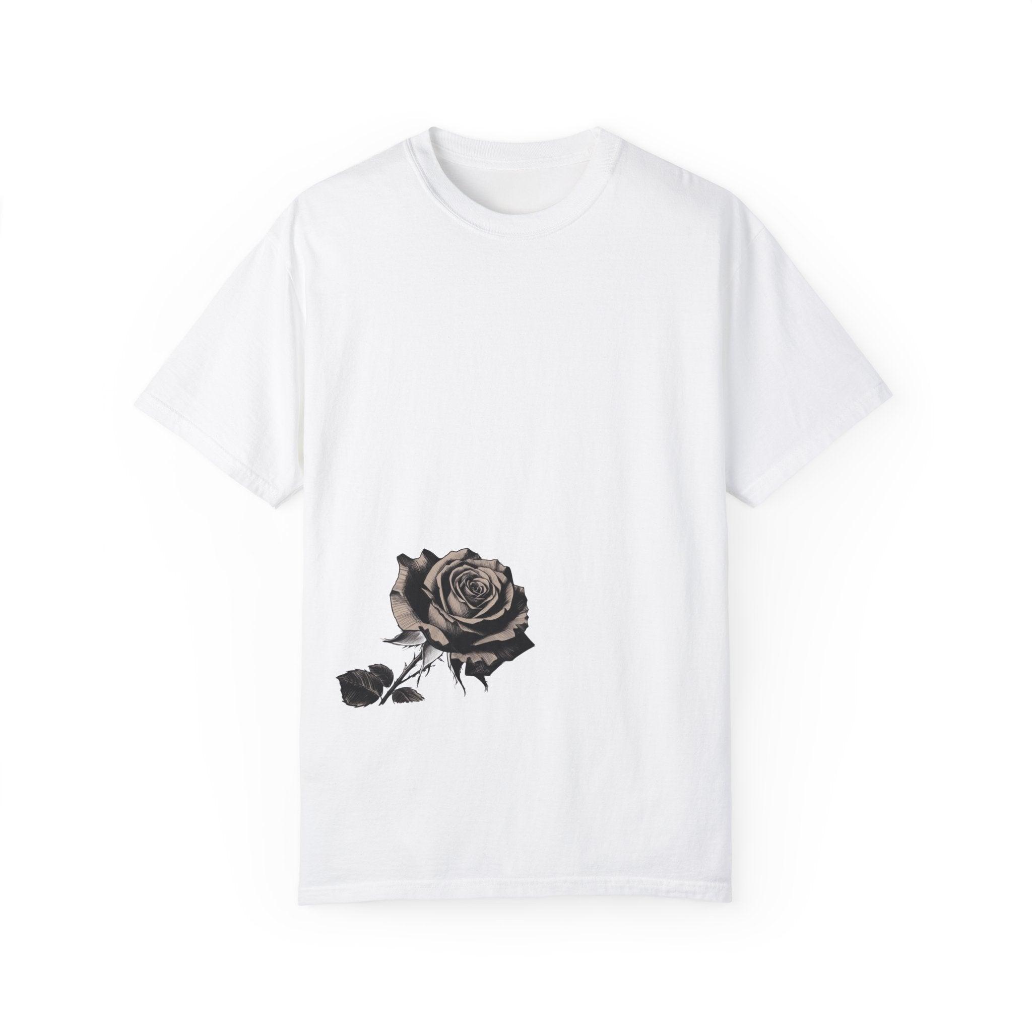 Rose Print T-shirt - 95East Unisex Garment-Dyed Tee - 95EAST YORKxJERSEY