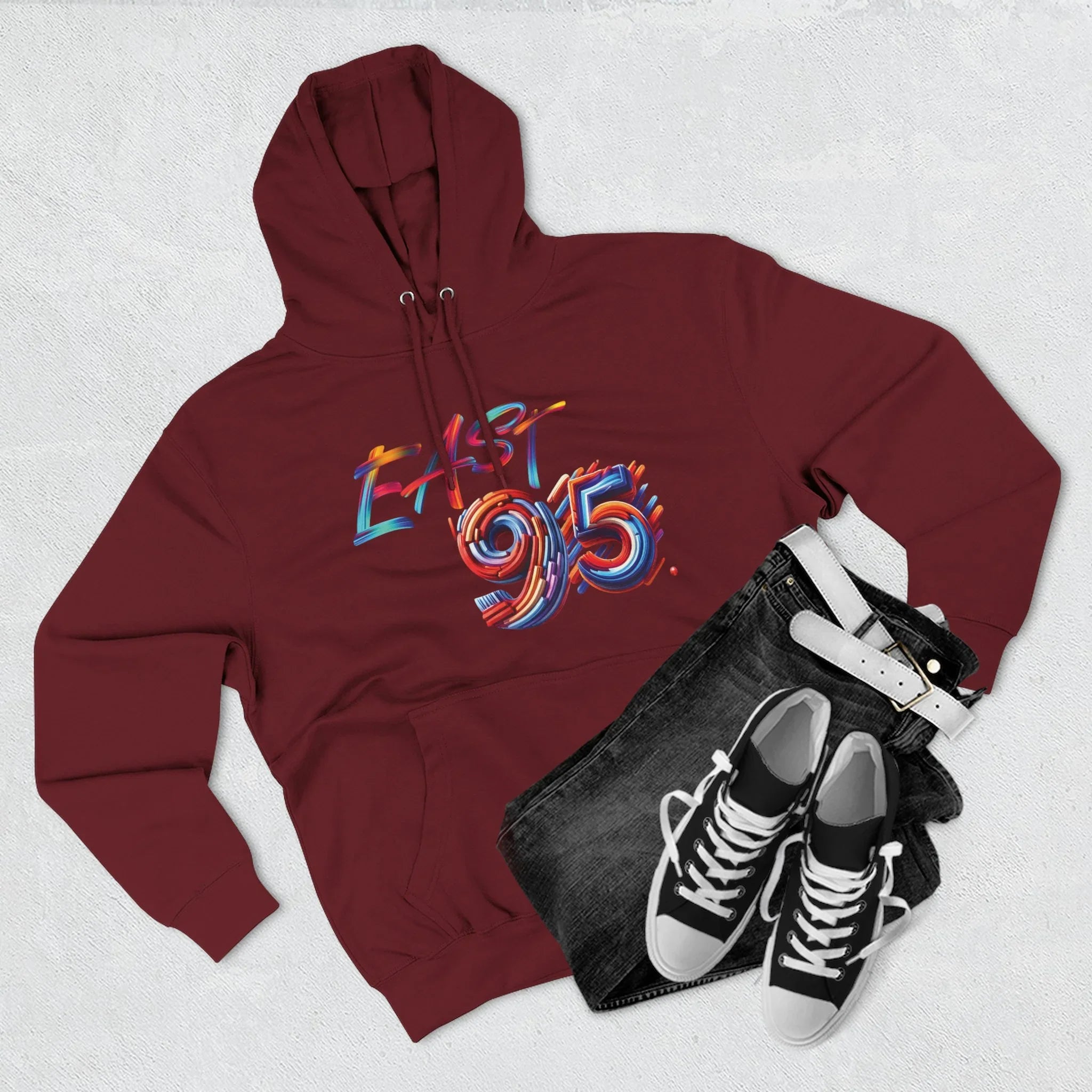 95EAST Colorush Fleece Hoodie — Three-Panel Comfort